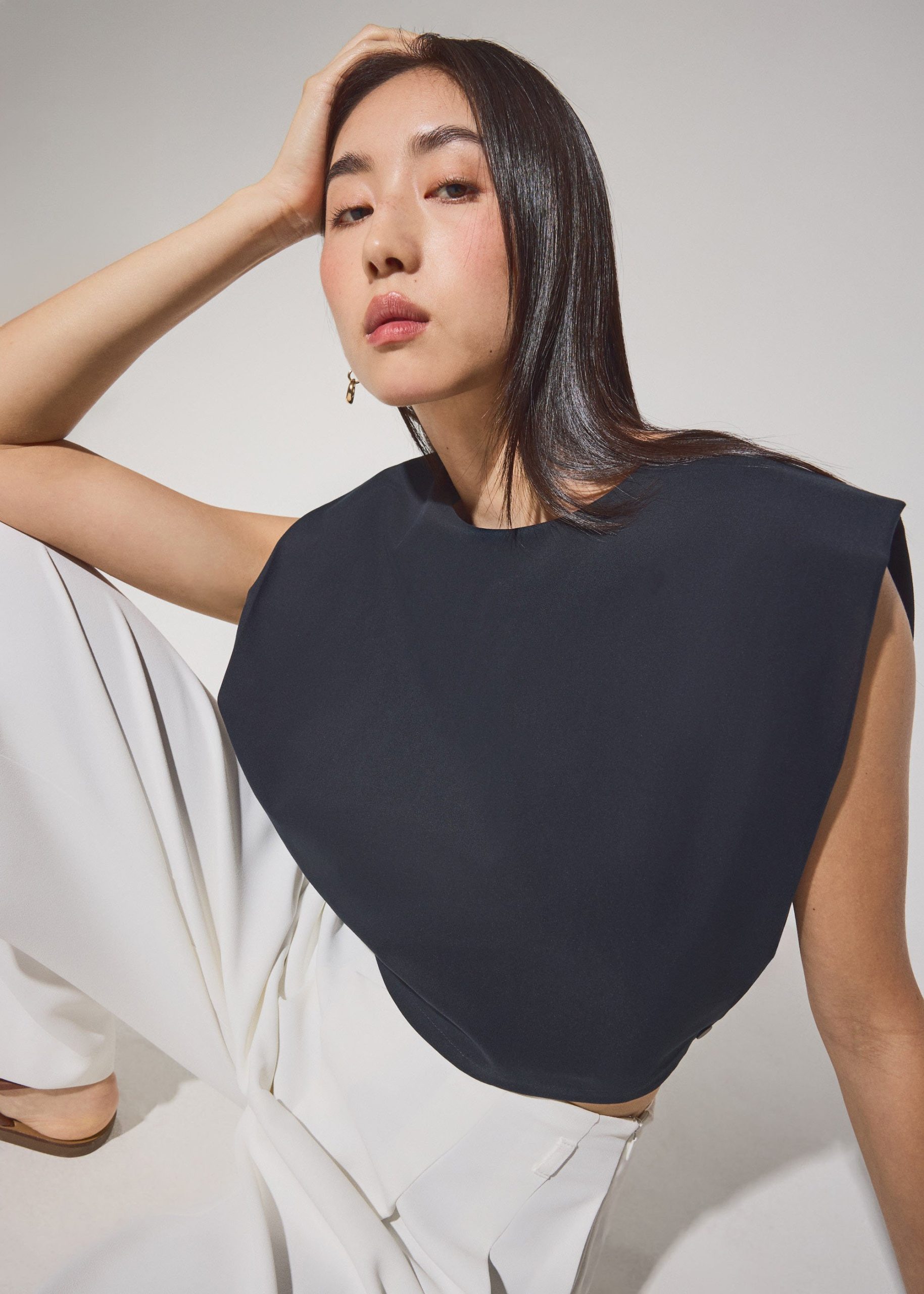 Lyocell Panelled Side Seams Boxy Top - Image 3