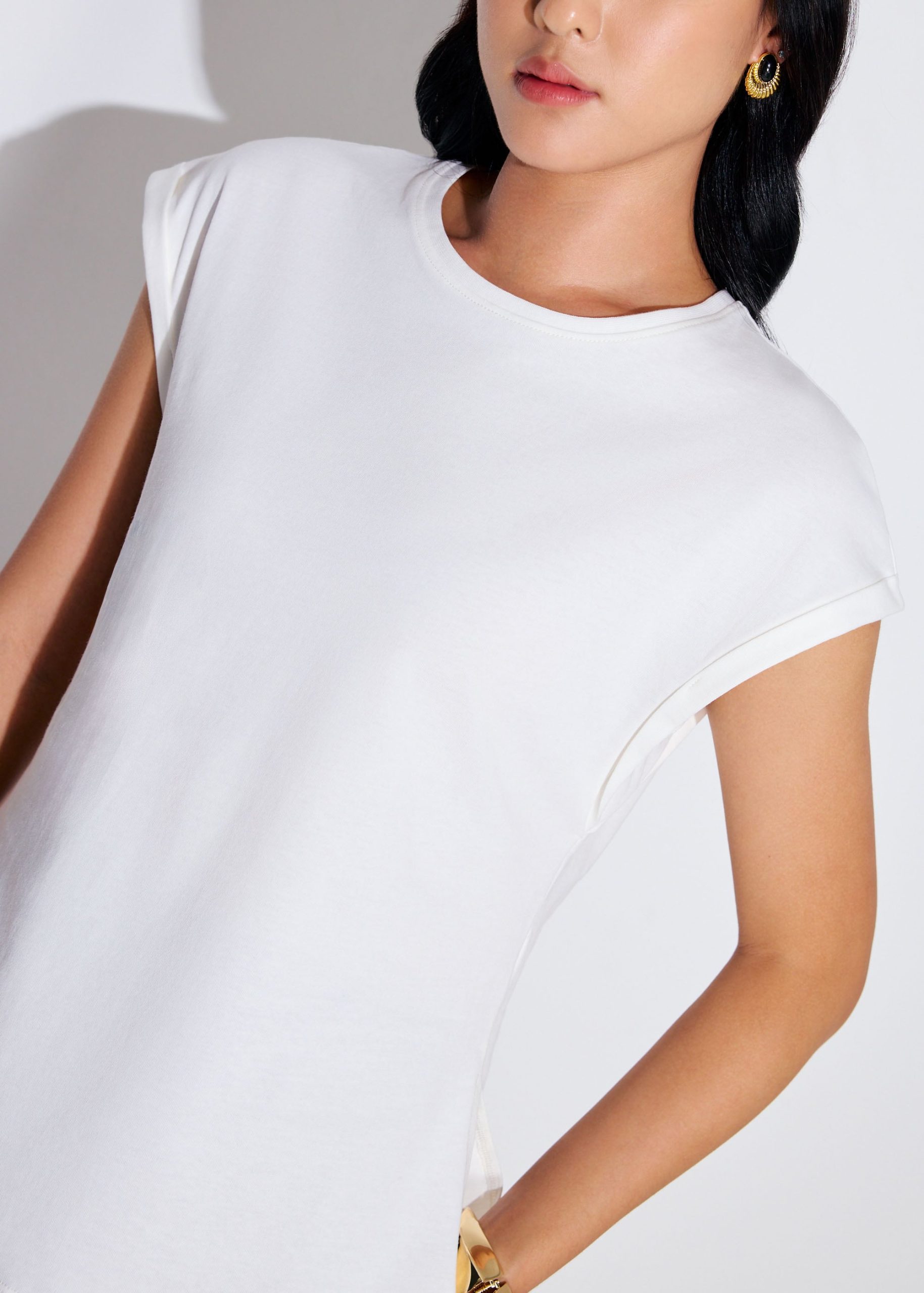 Kelly Cotton Round Neck Drop Shoulder T-shirt - Image 8