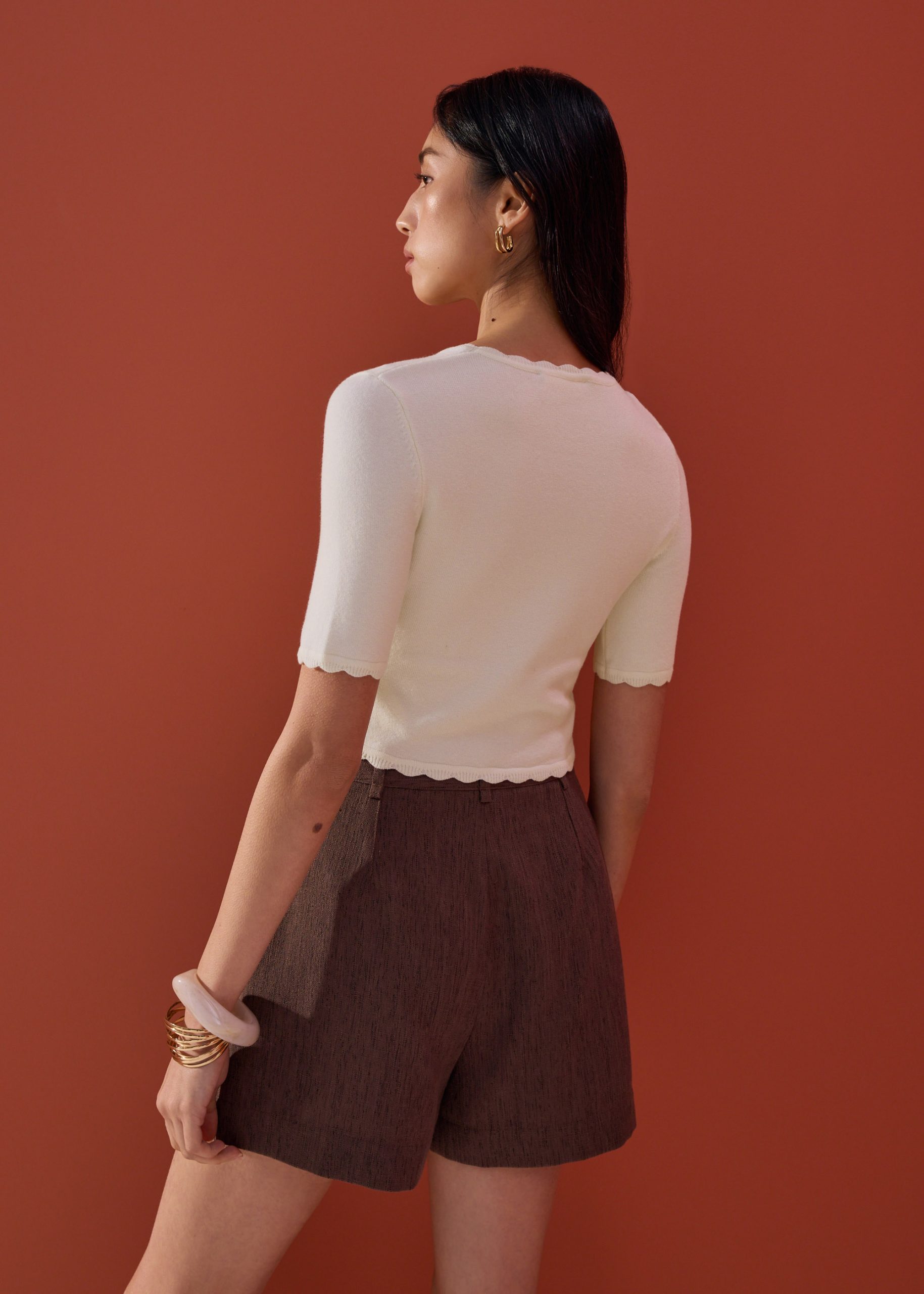 Raisa Knit Scallop Edge Crop Top - Image 11
