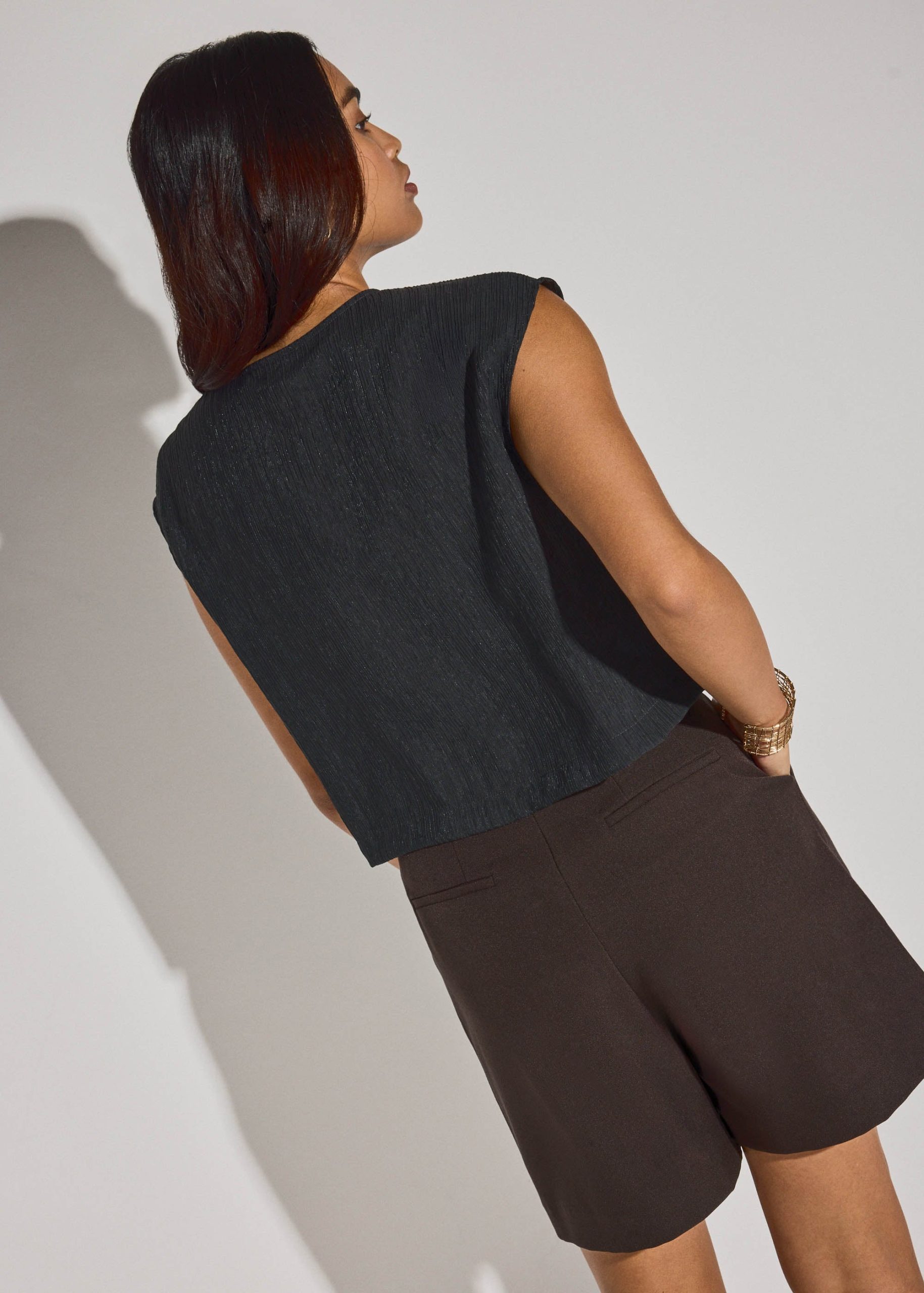 Relaxed Textured Lyocell Button Down Top - Image 6