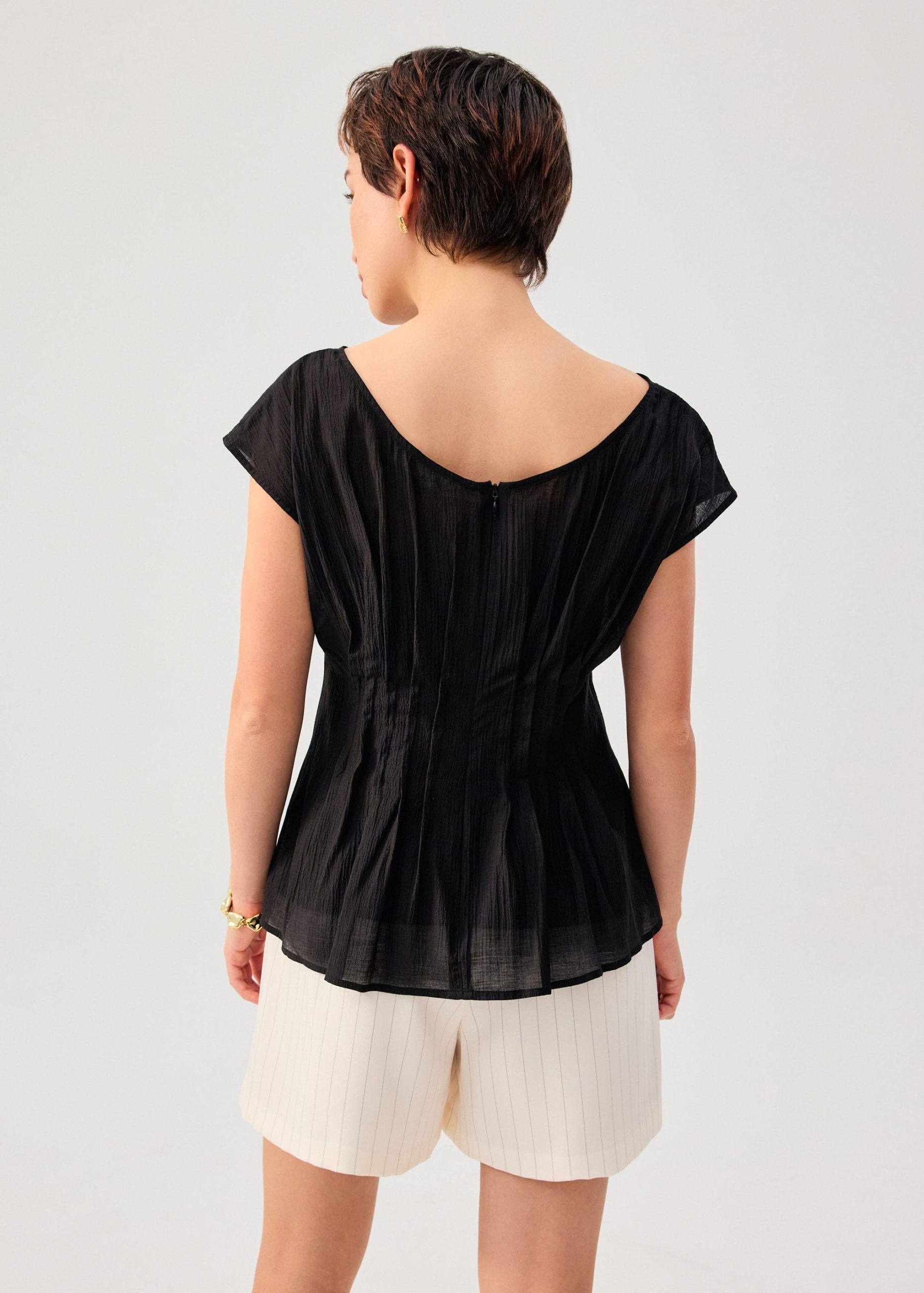 Camille Pintuck Boat Neck Top - Image 5