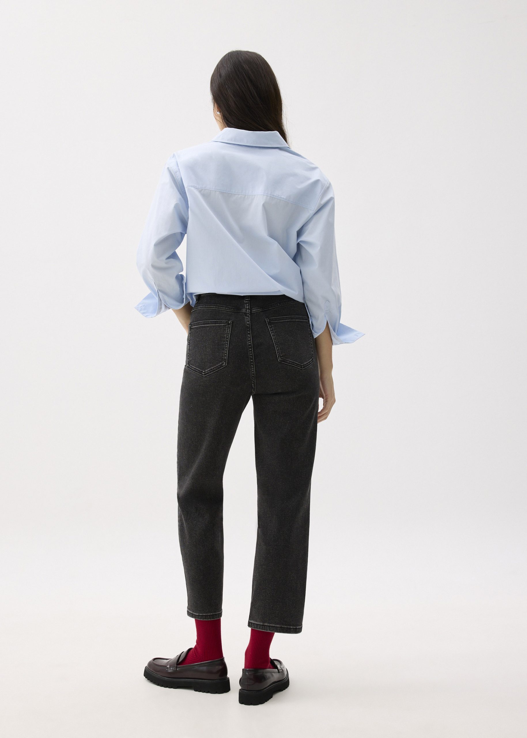 Denim Ankle Length Straight Leg Jeans - Image 6