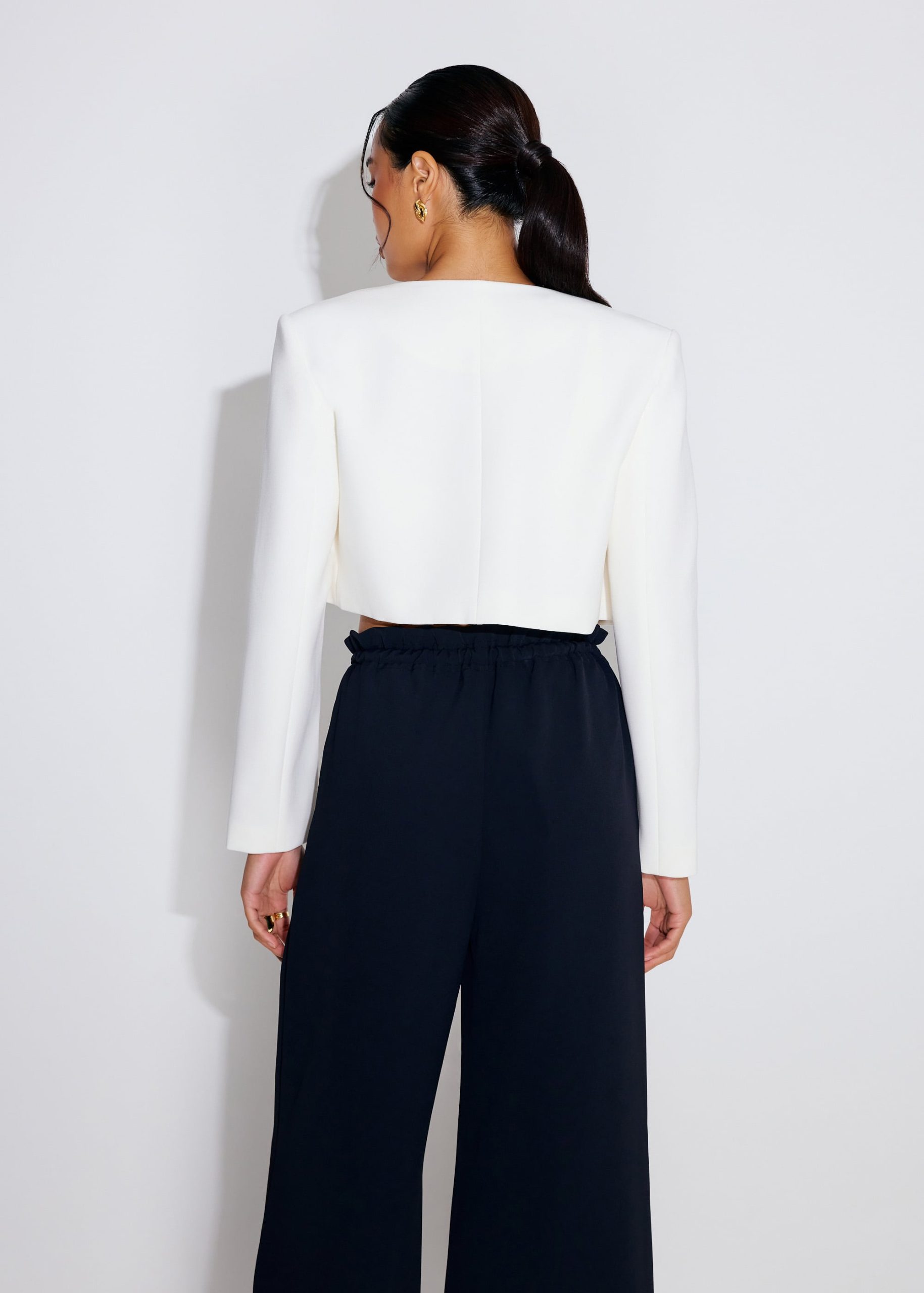 RuchedReady® Boxy Fumiko Round Neck Crop Jacket - Image 12