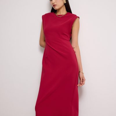 Eika Panelled Cap Sleeve Column Midi Dress