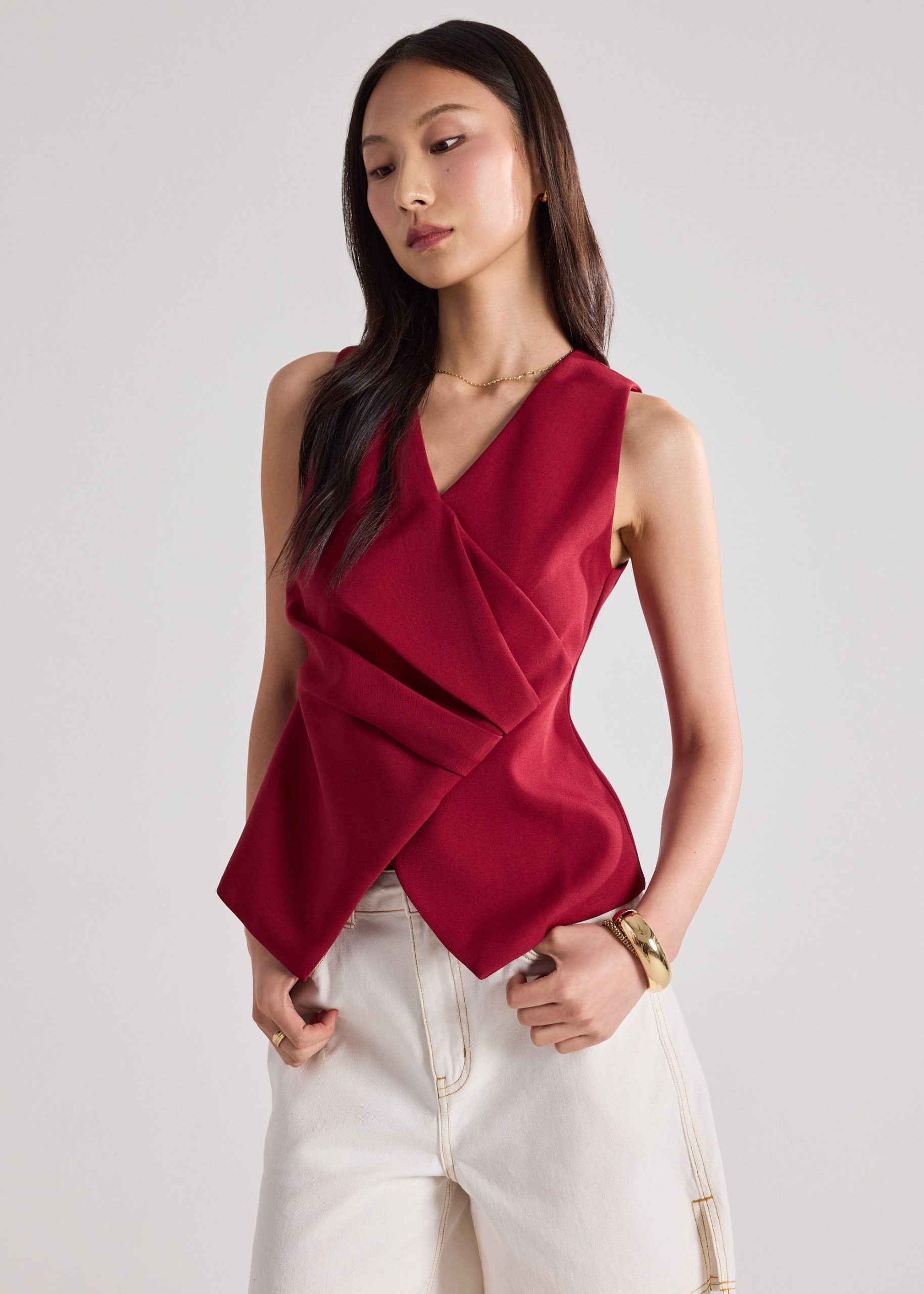 Crepe Draped Pleat Top - Image 22