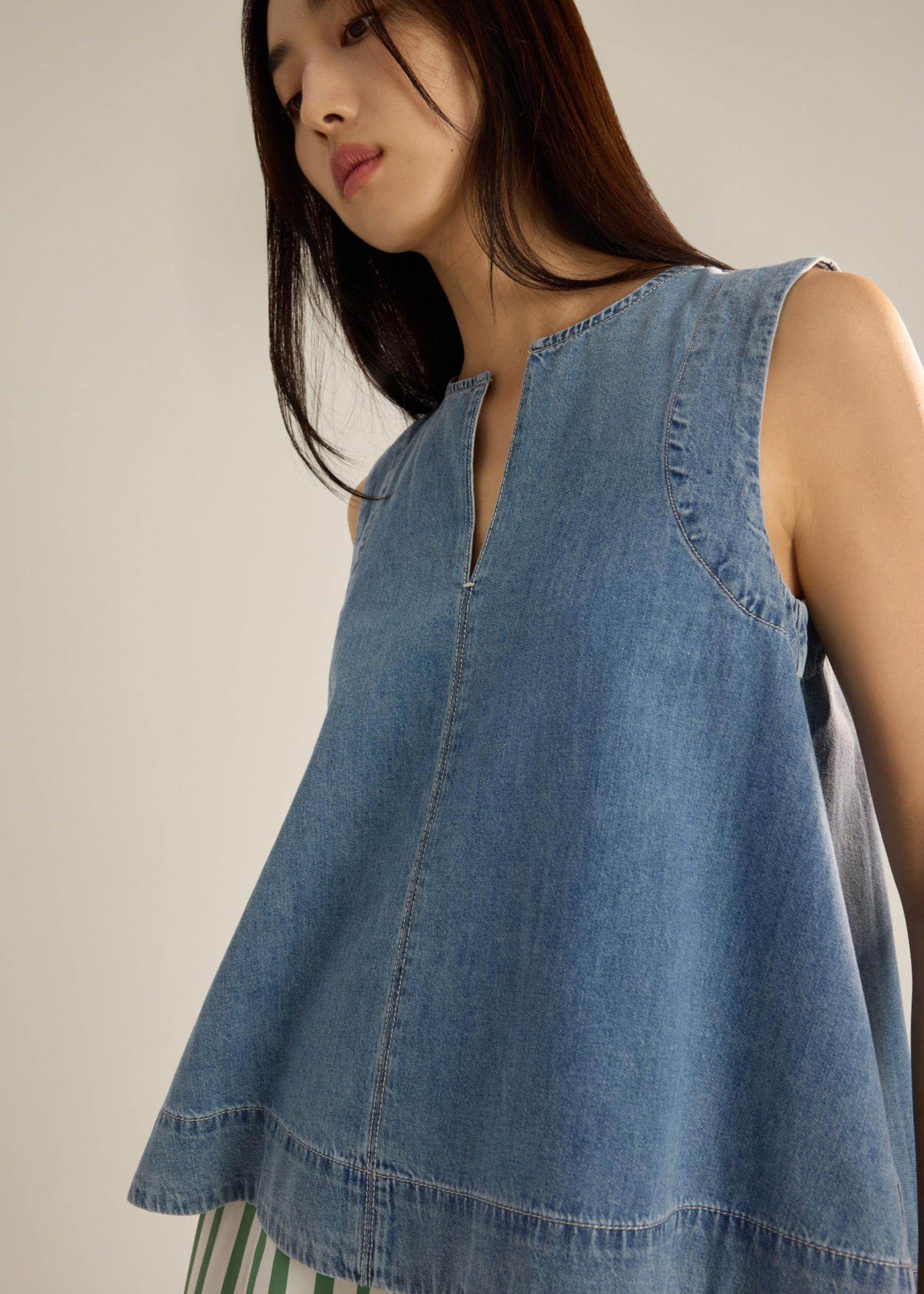 Denim Relaxed Shell Top - Image 13