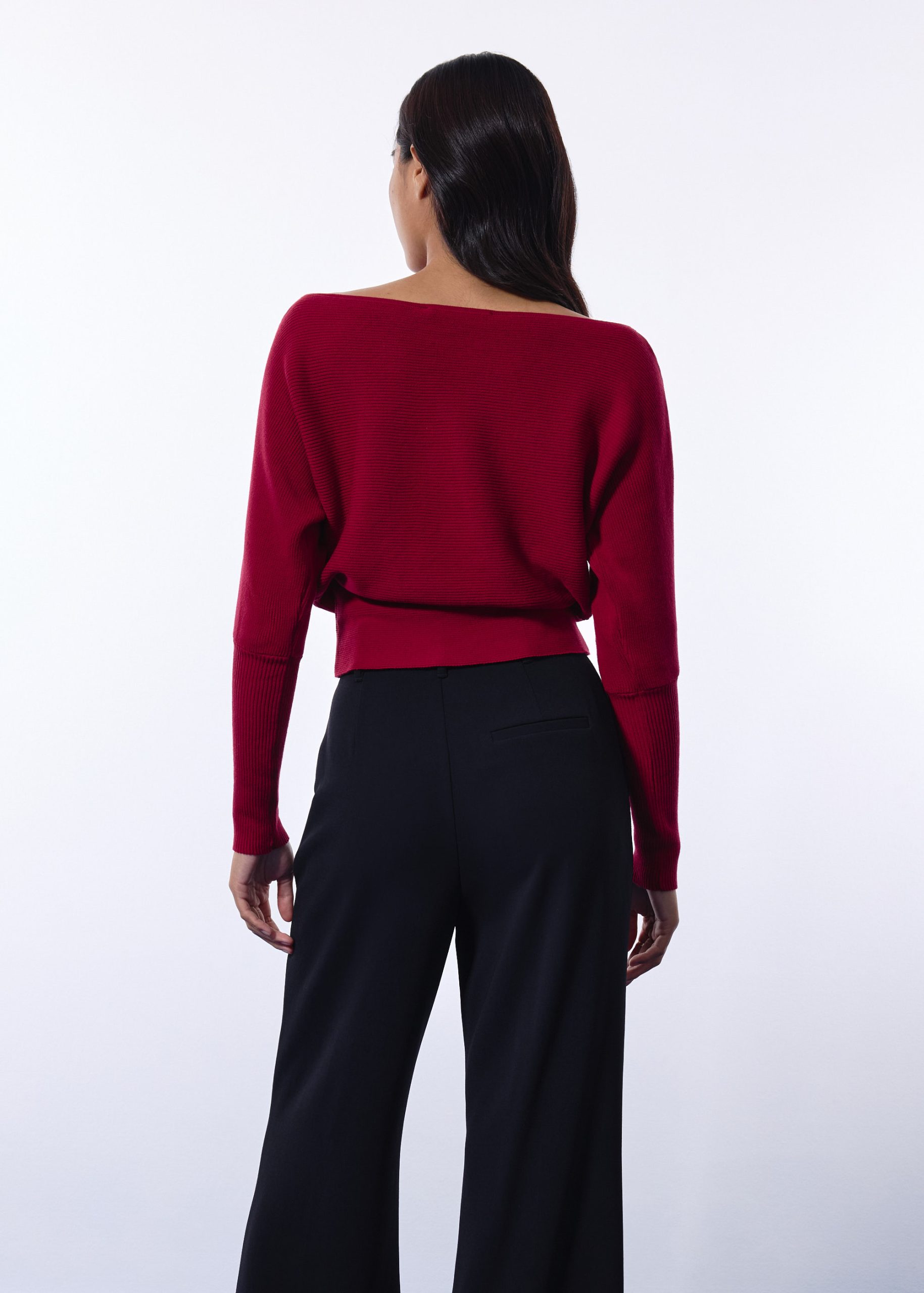 Knit Asymmetric Puff Sleeve Top - Image 8