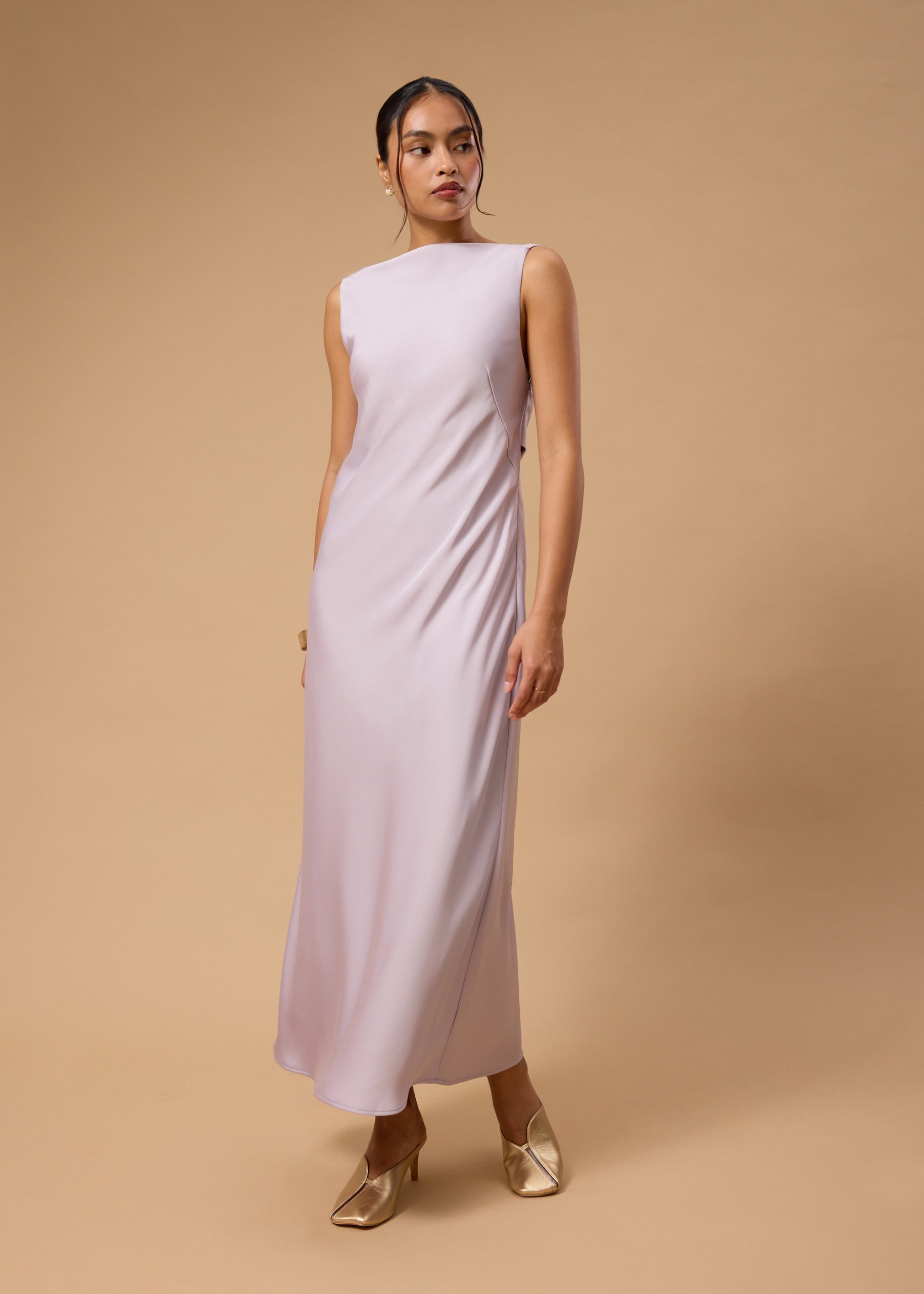 BraFree by LB Satin Cowl Neck Bias Cut Maxi Dress - Image 18