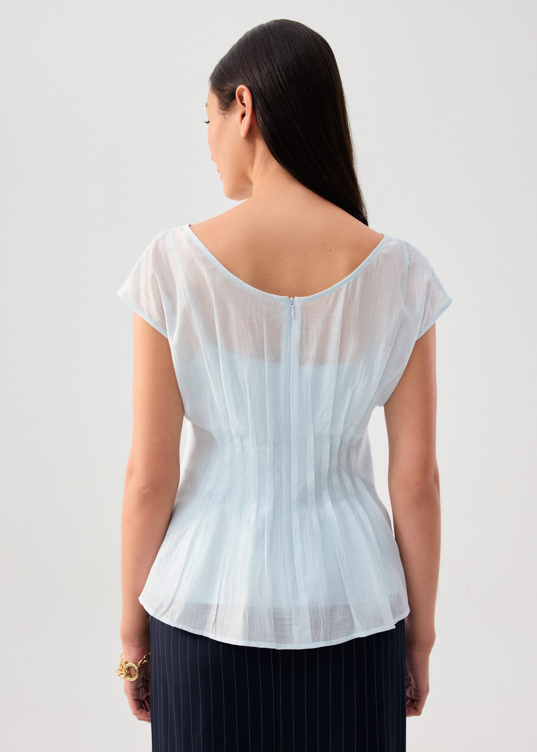 Camille Pintuck Boat Neck Top - Image 12