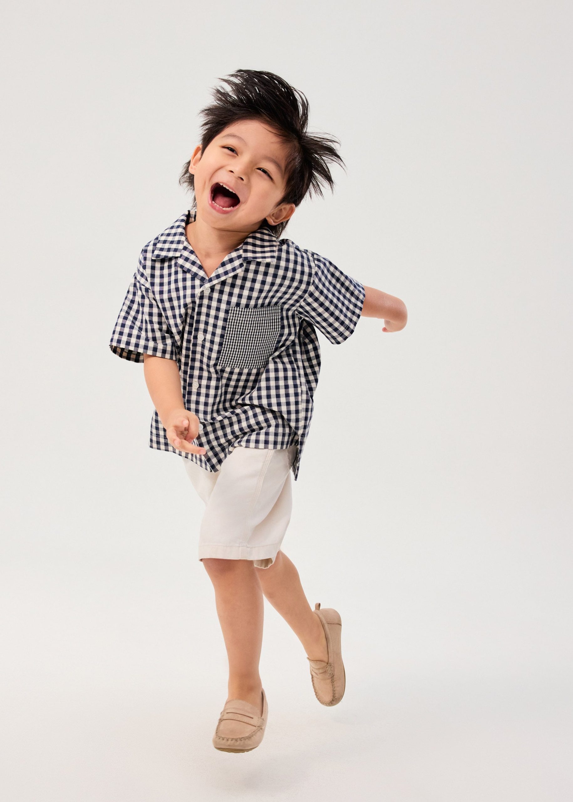 Kids' Gingham Cotton Button Down Shirt - Image 10