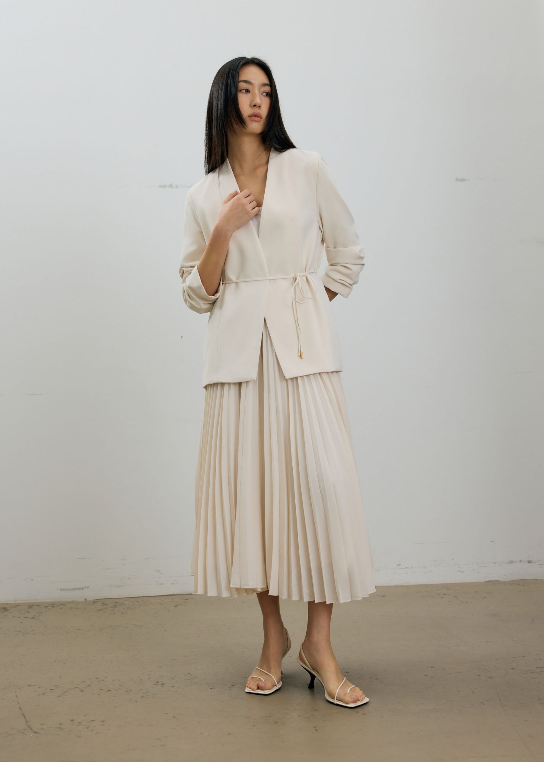 RuchedReady® Moira Belted Collarless Blazer - Image 8