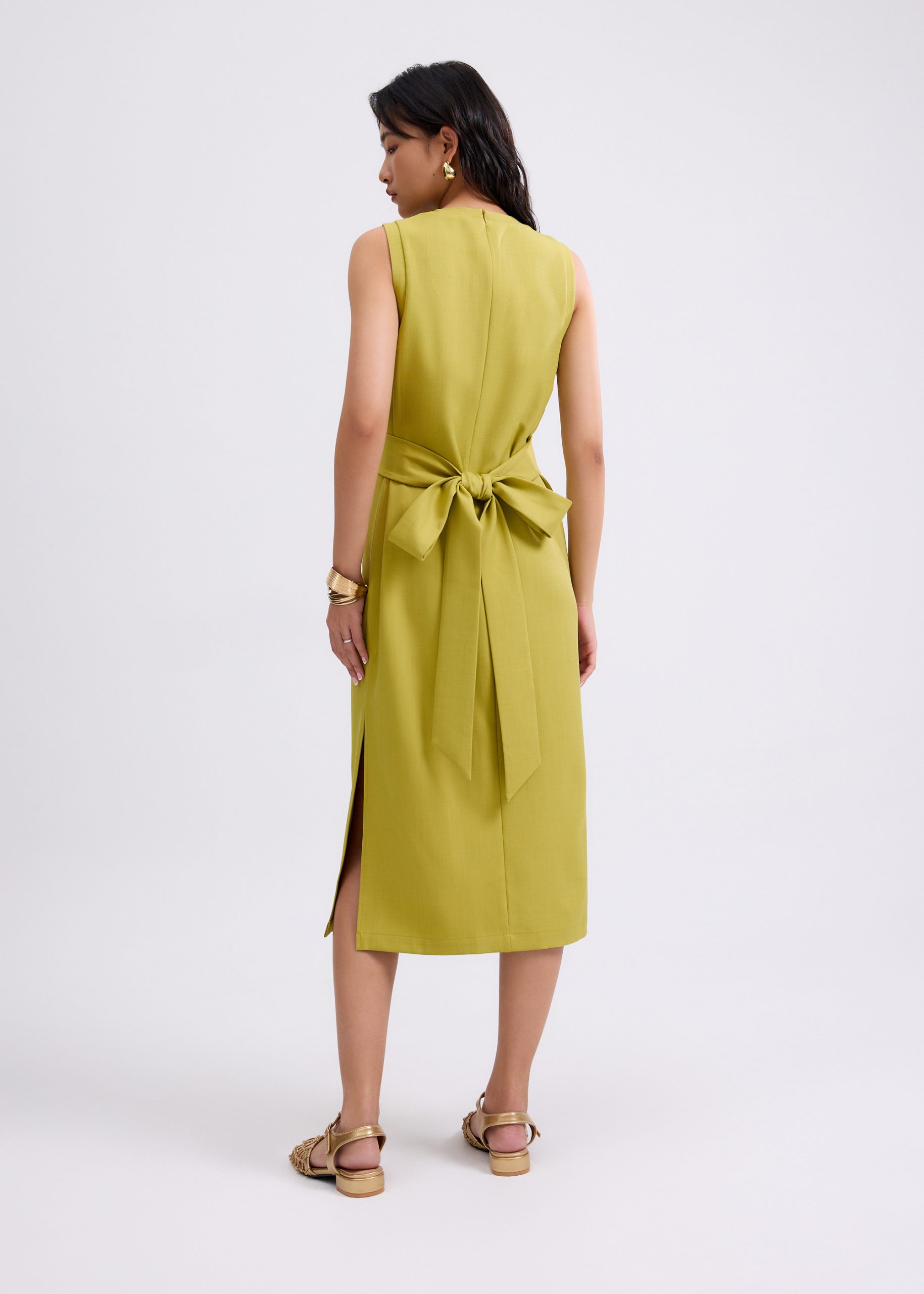 Poppy Round Neck Column Midi Dress - Image 10
