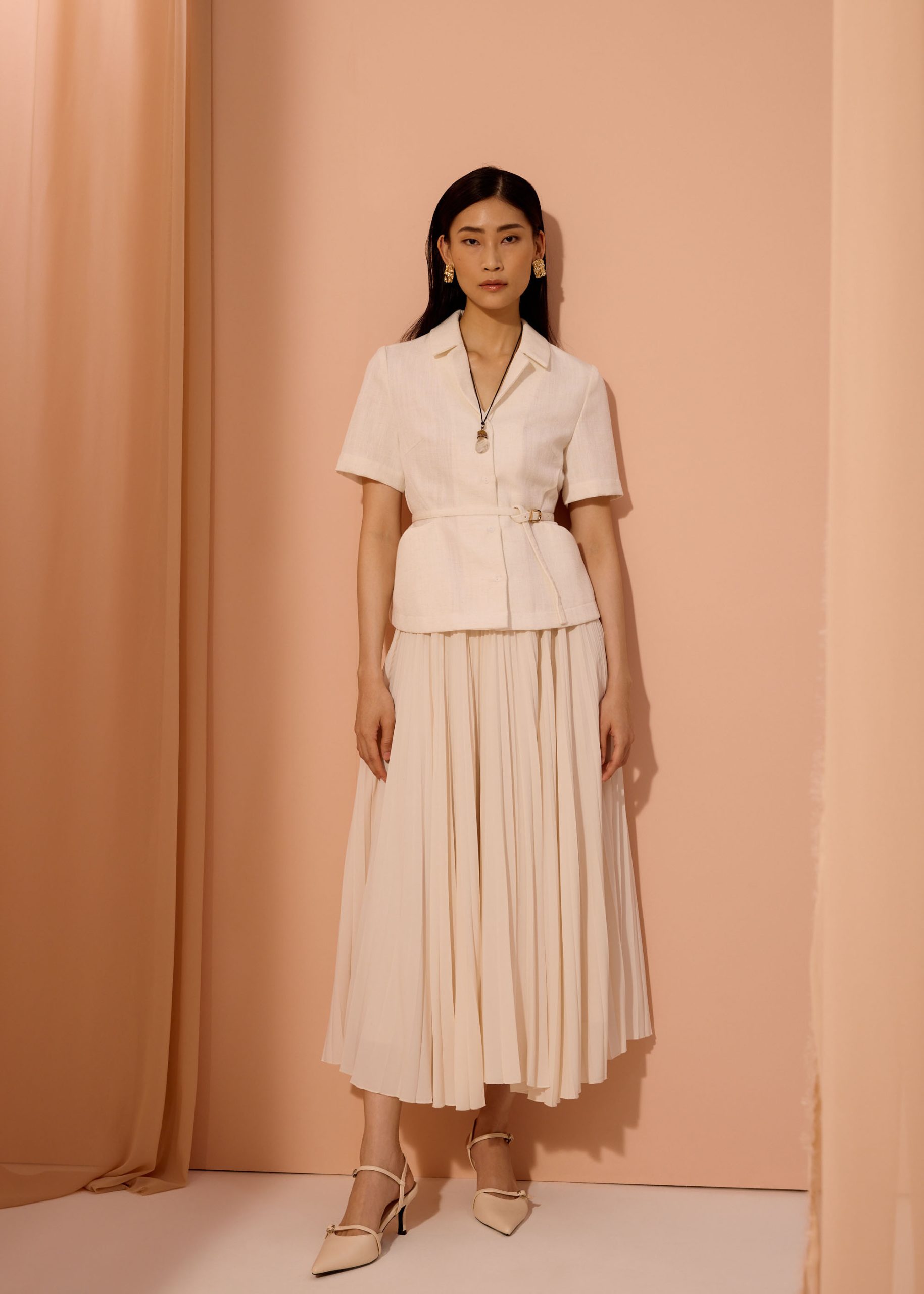 Ling Textured Belted Blazer Top - Image 11
