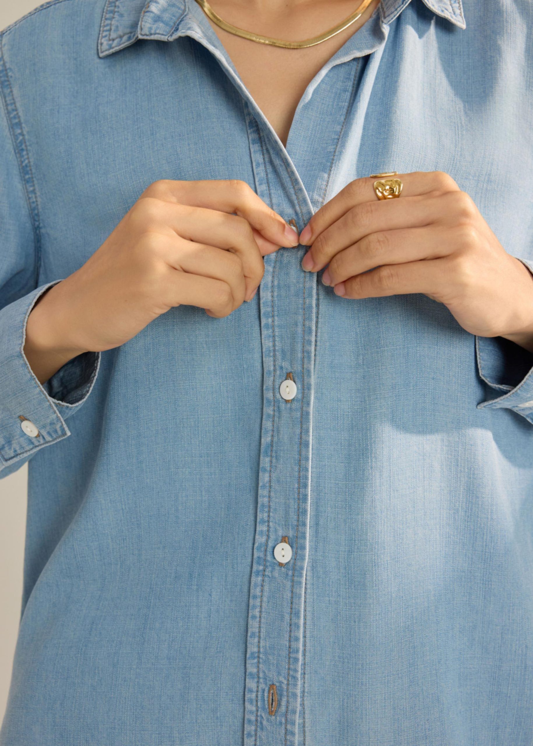 Ayu Lyocell Chambray Relaxed Shirt - Image 5
