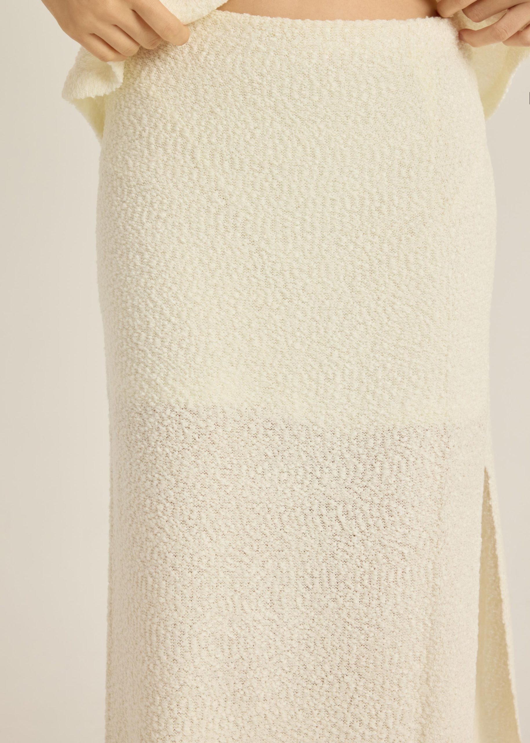 Boucle Knit Column Skirt - Image 11