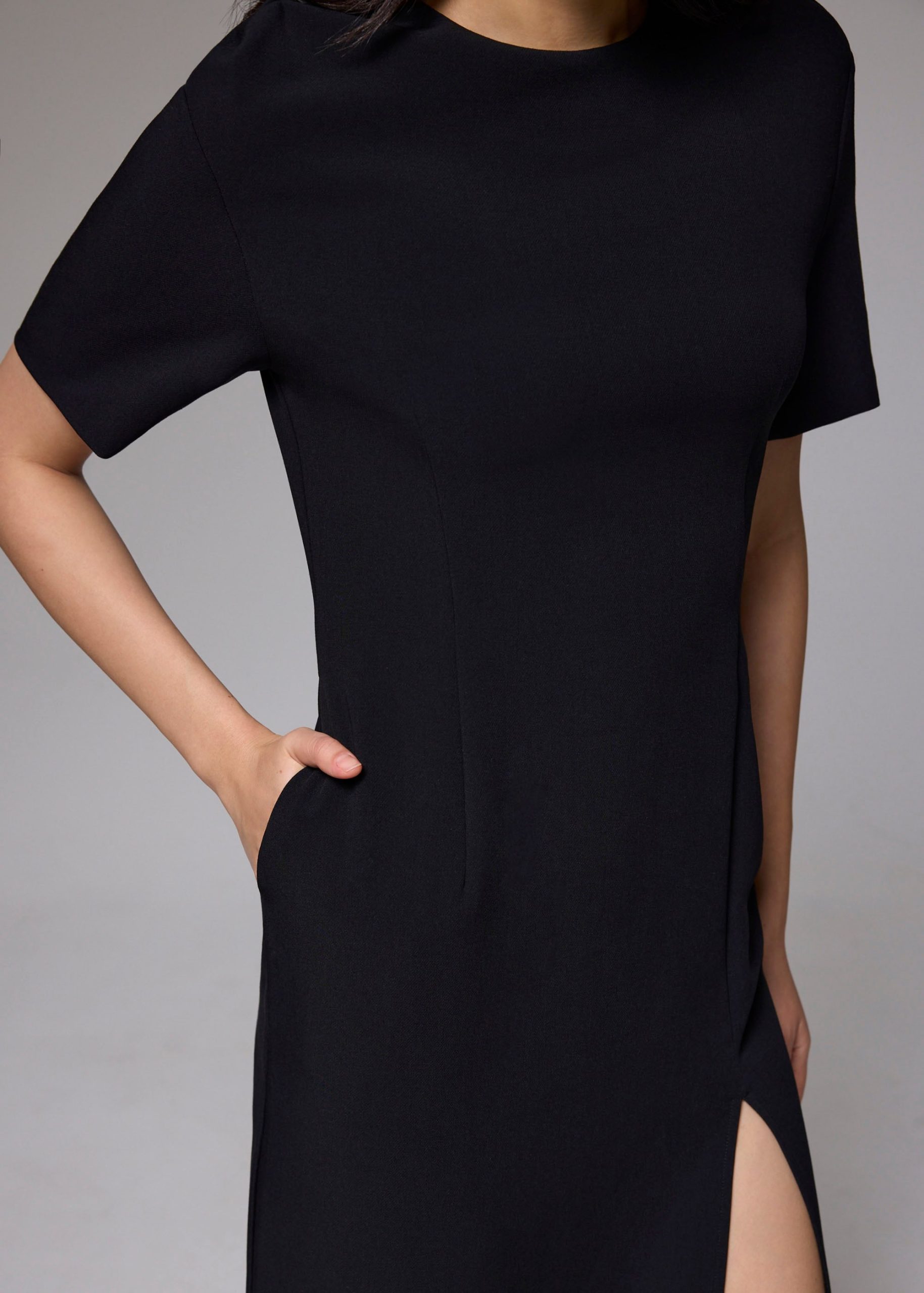 Round Neck Column Midaxi Dress - Image 4