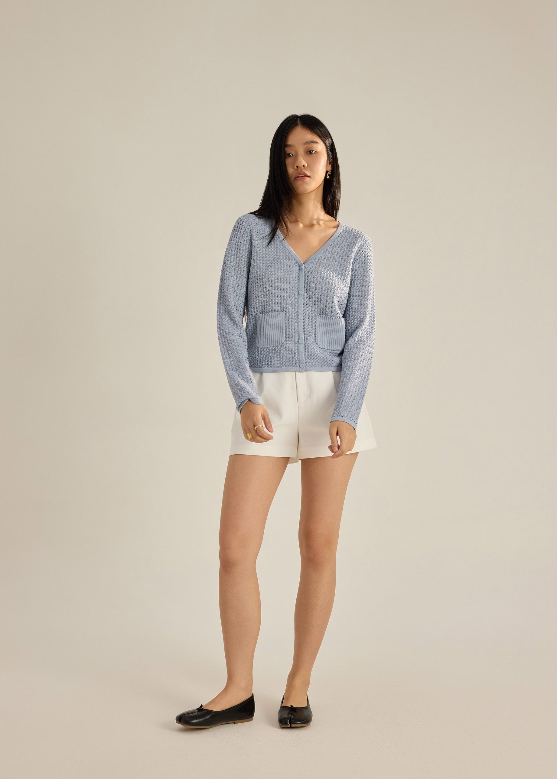 Trina Waffle Knit Boxy Cardigan - Image 12