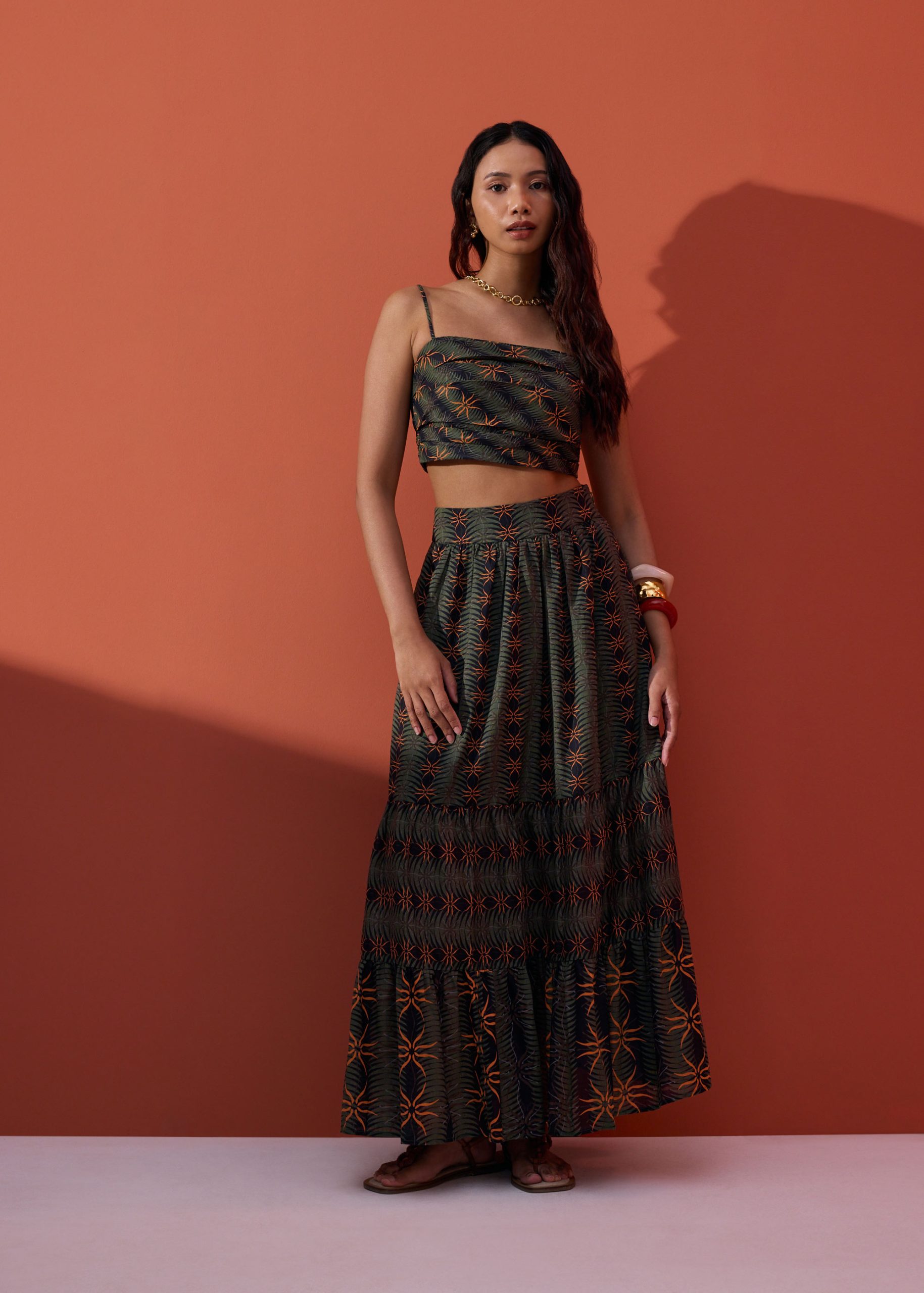 Cotton Flare Maxi Skirt in Desert Haze - Image 19