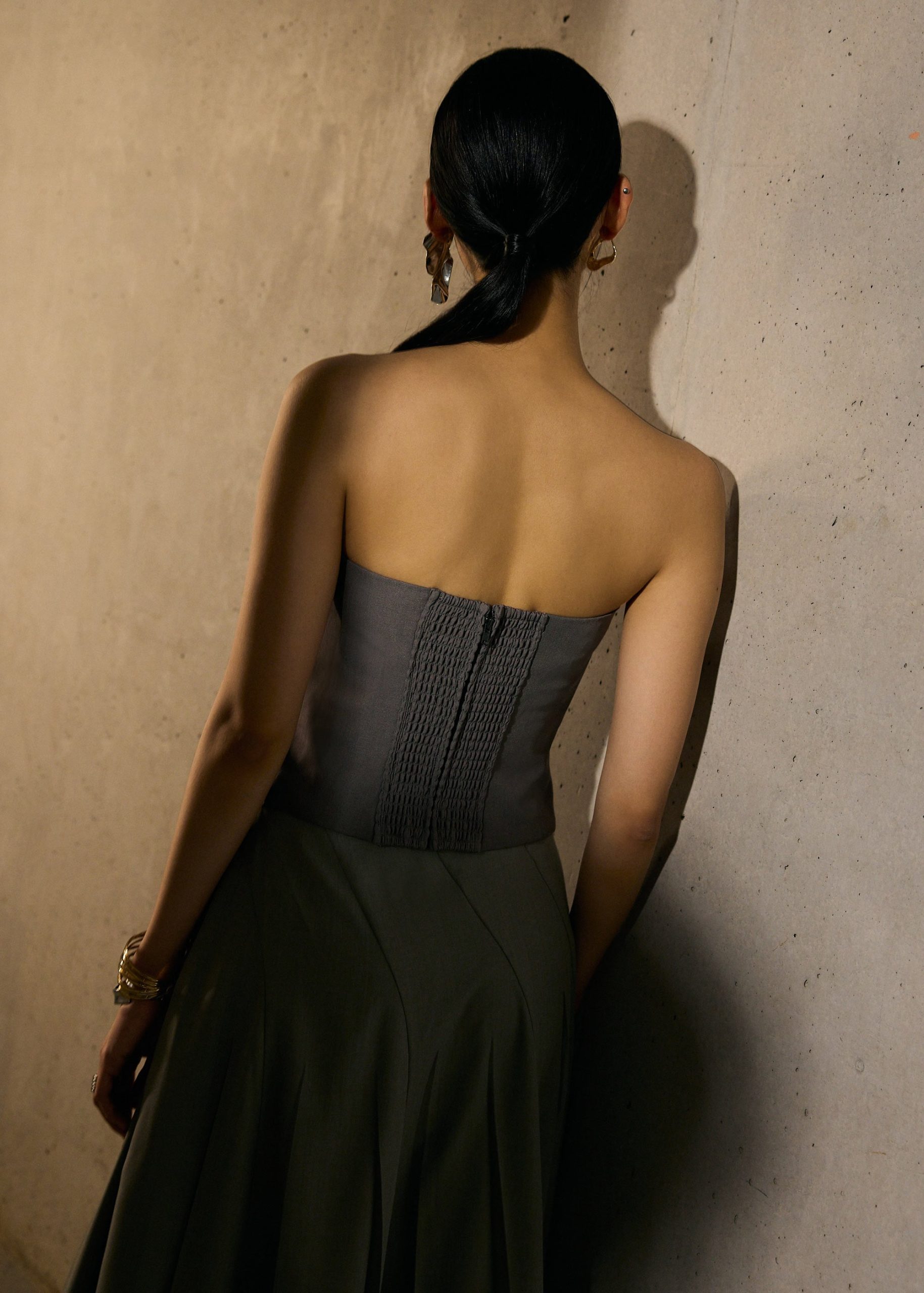 Sarita Asymmetric Pleated Tube Top - Image 13