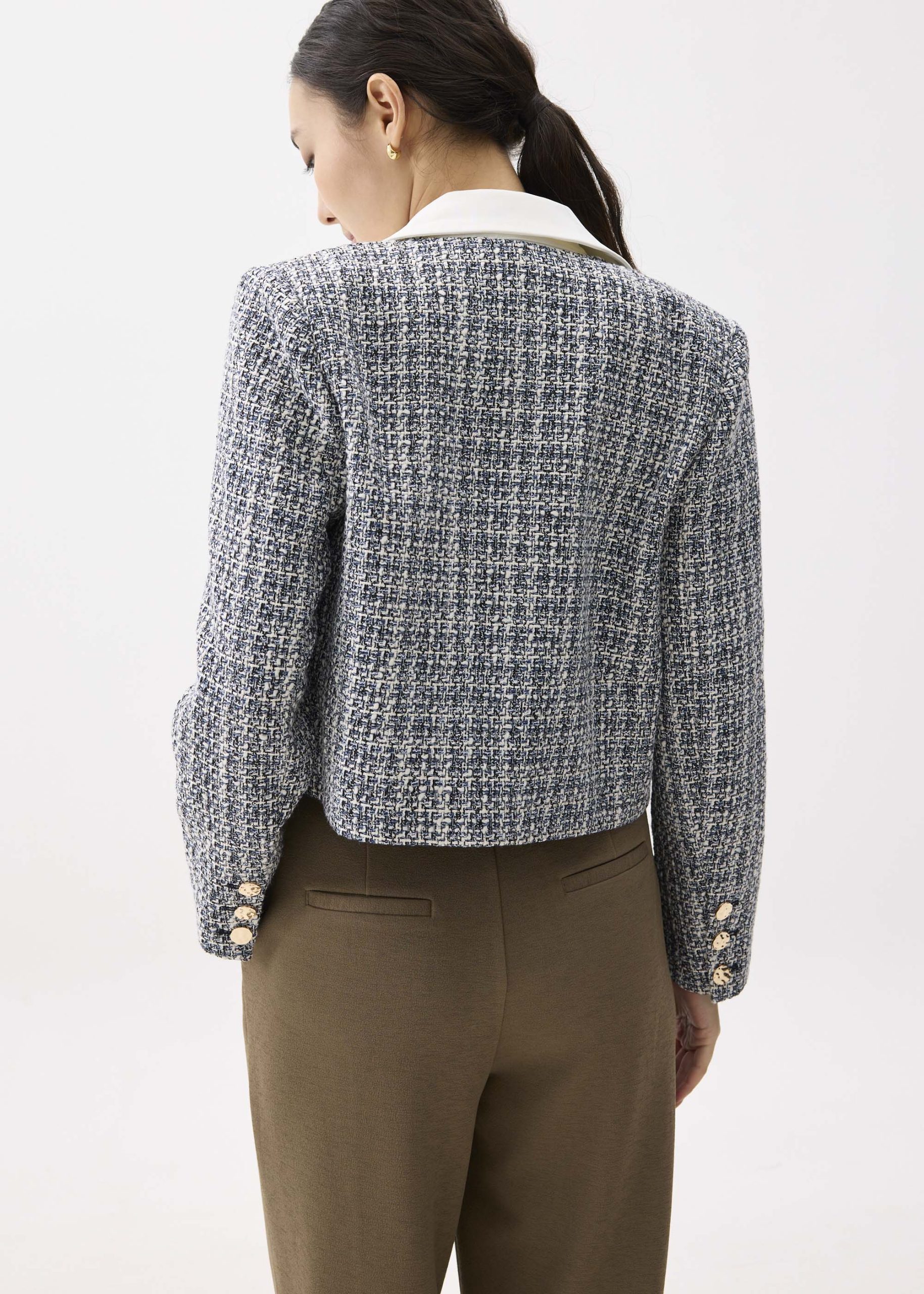 Zanna Detachable Collar Tweed Jacket - Image 11