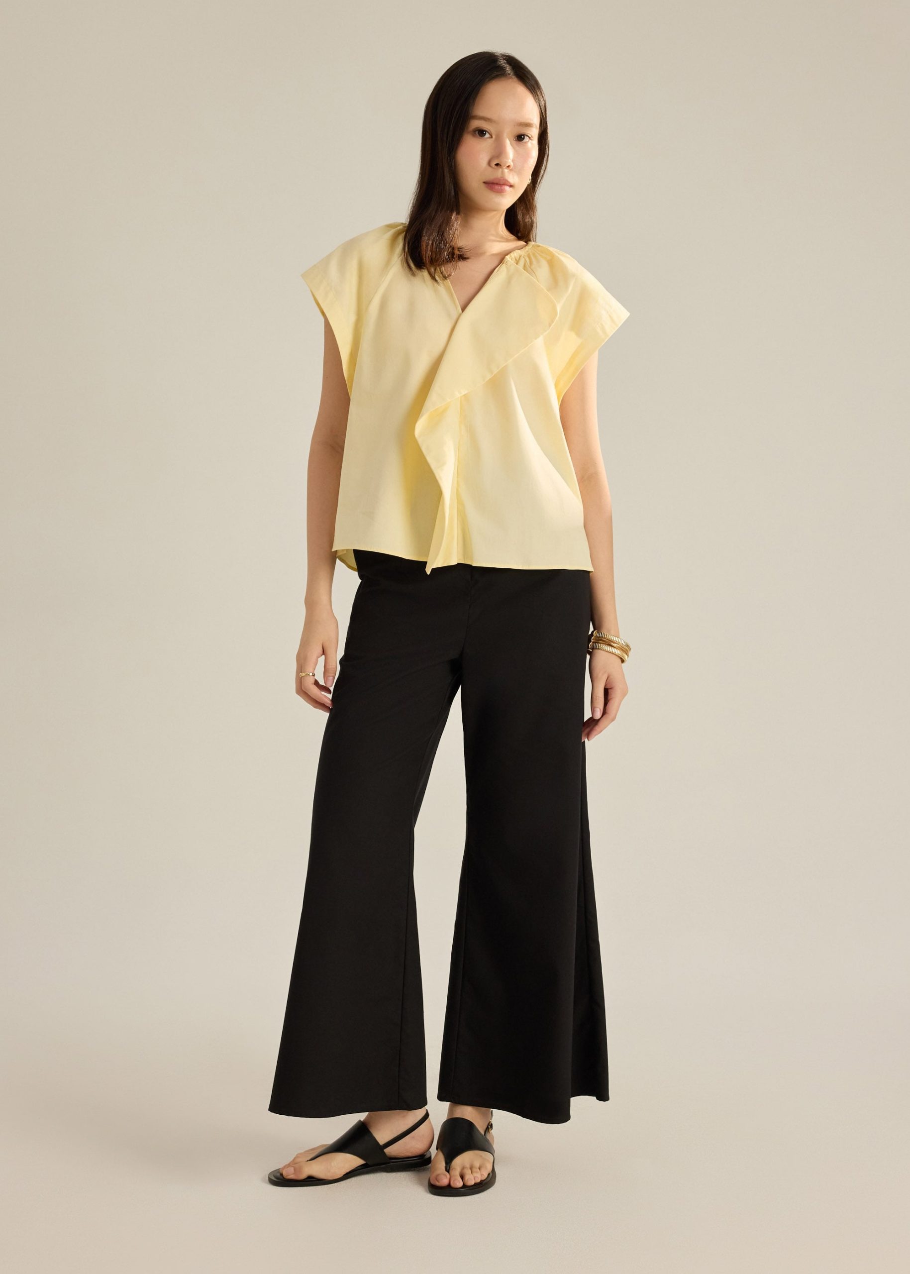 Keiko Cotton Draped Panel Top - Image 15