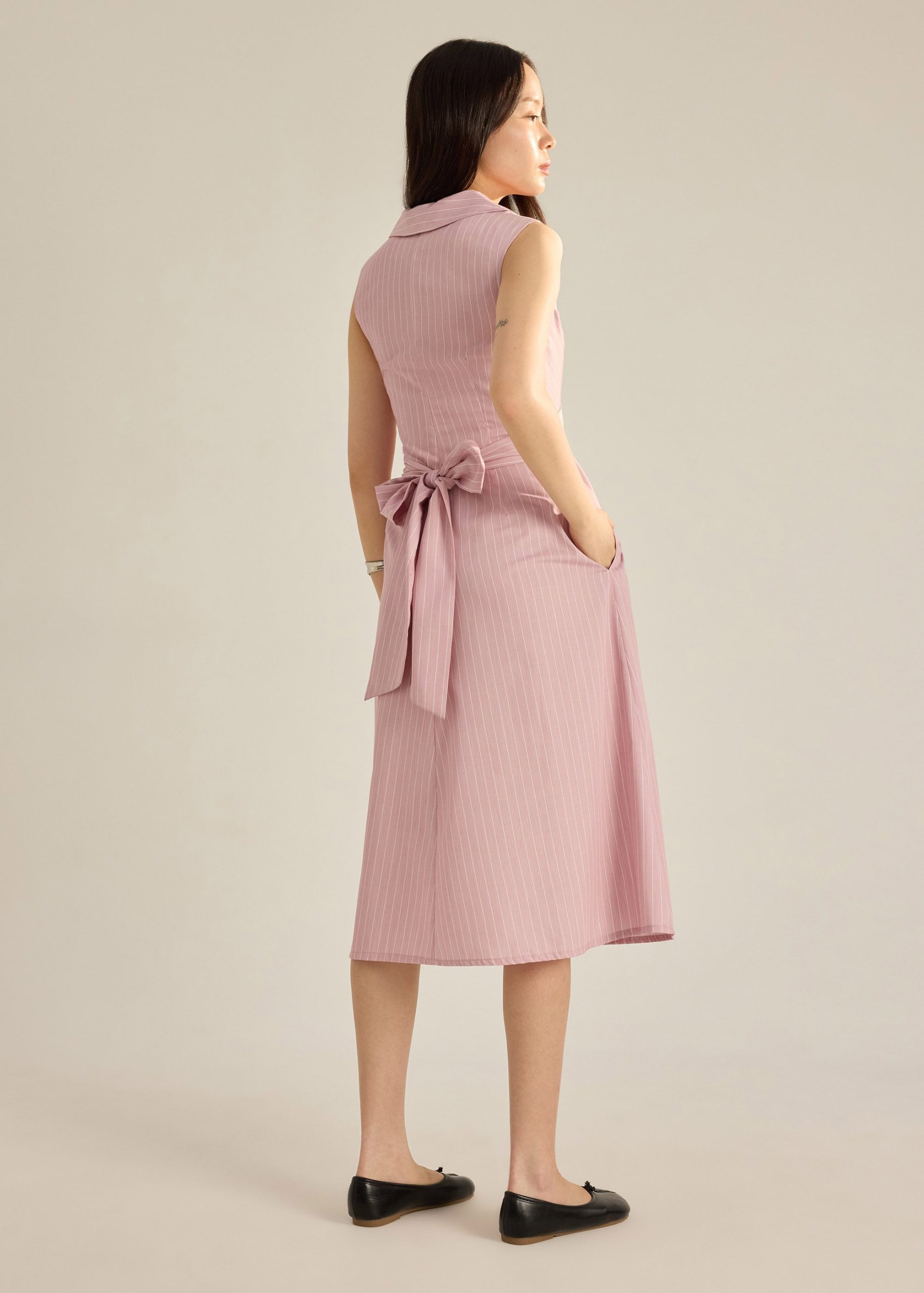 Leela Pinstripe Fit & Flare Dress - Image 5