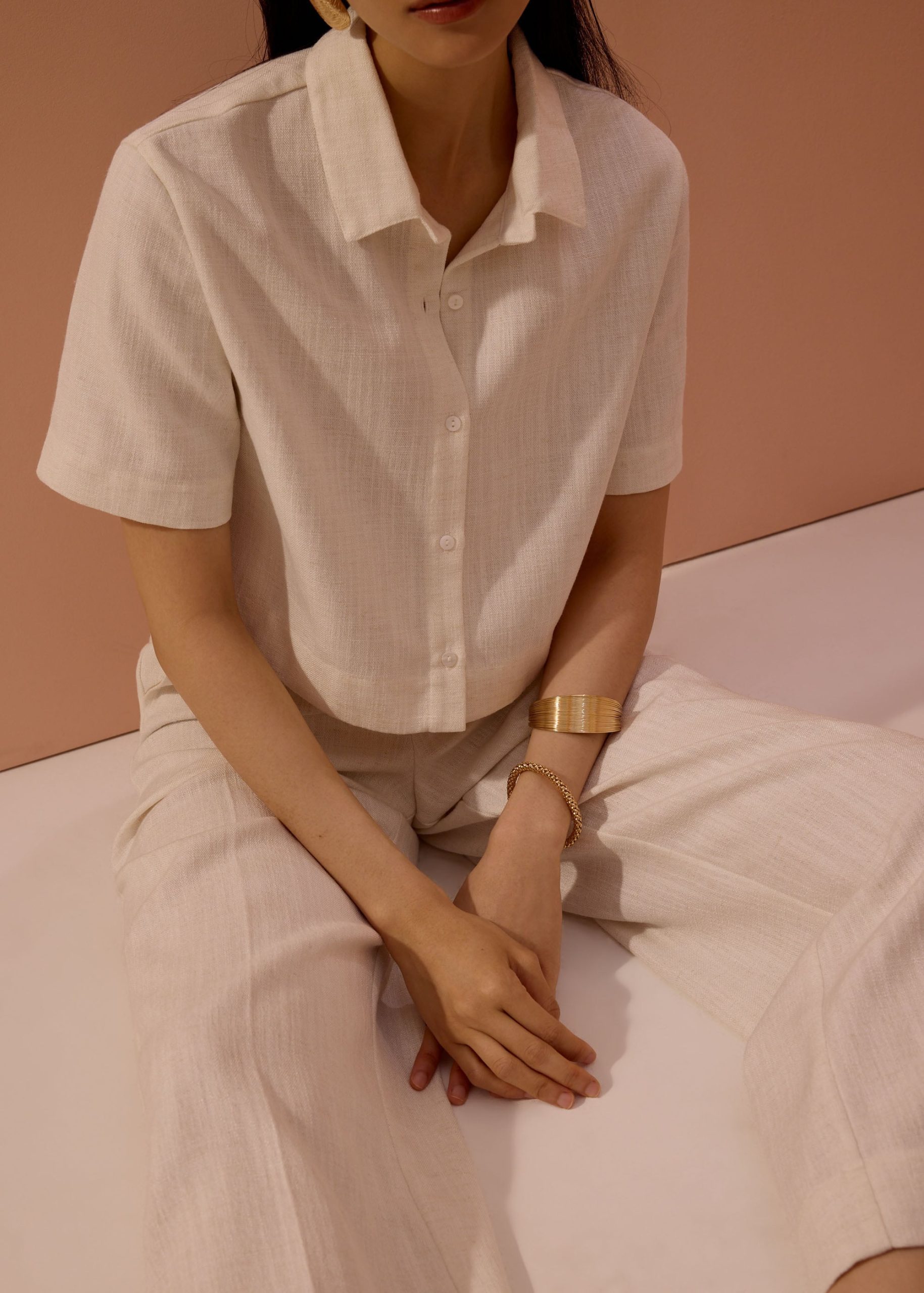 Casey Textured Boxy Crop Shirt - Image 2