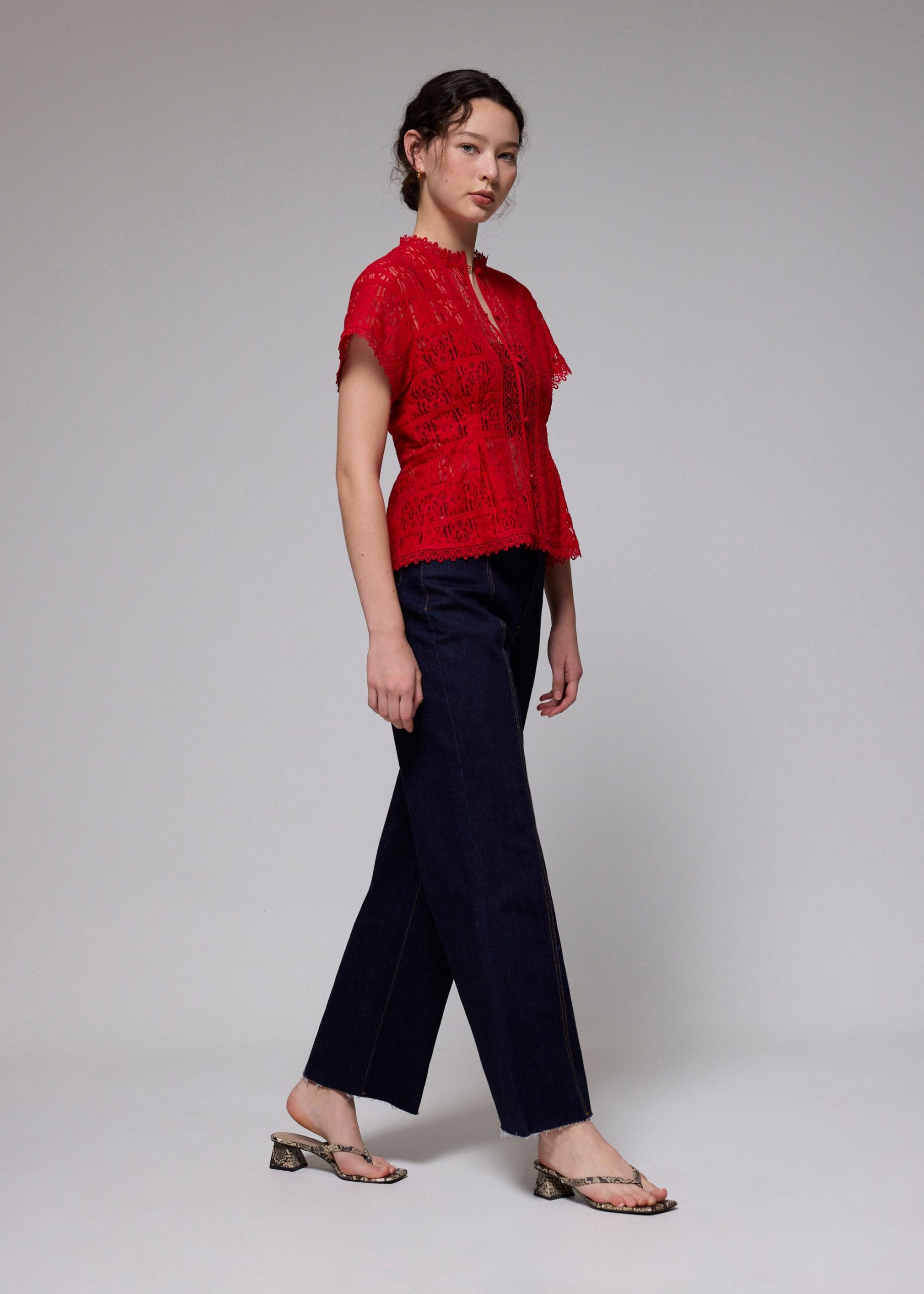 Lace Round Neck Fit & Flare Top - Image 13