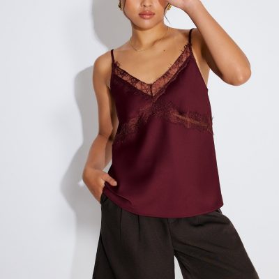 Lace Cut Out Camisole Top