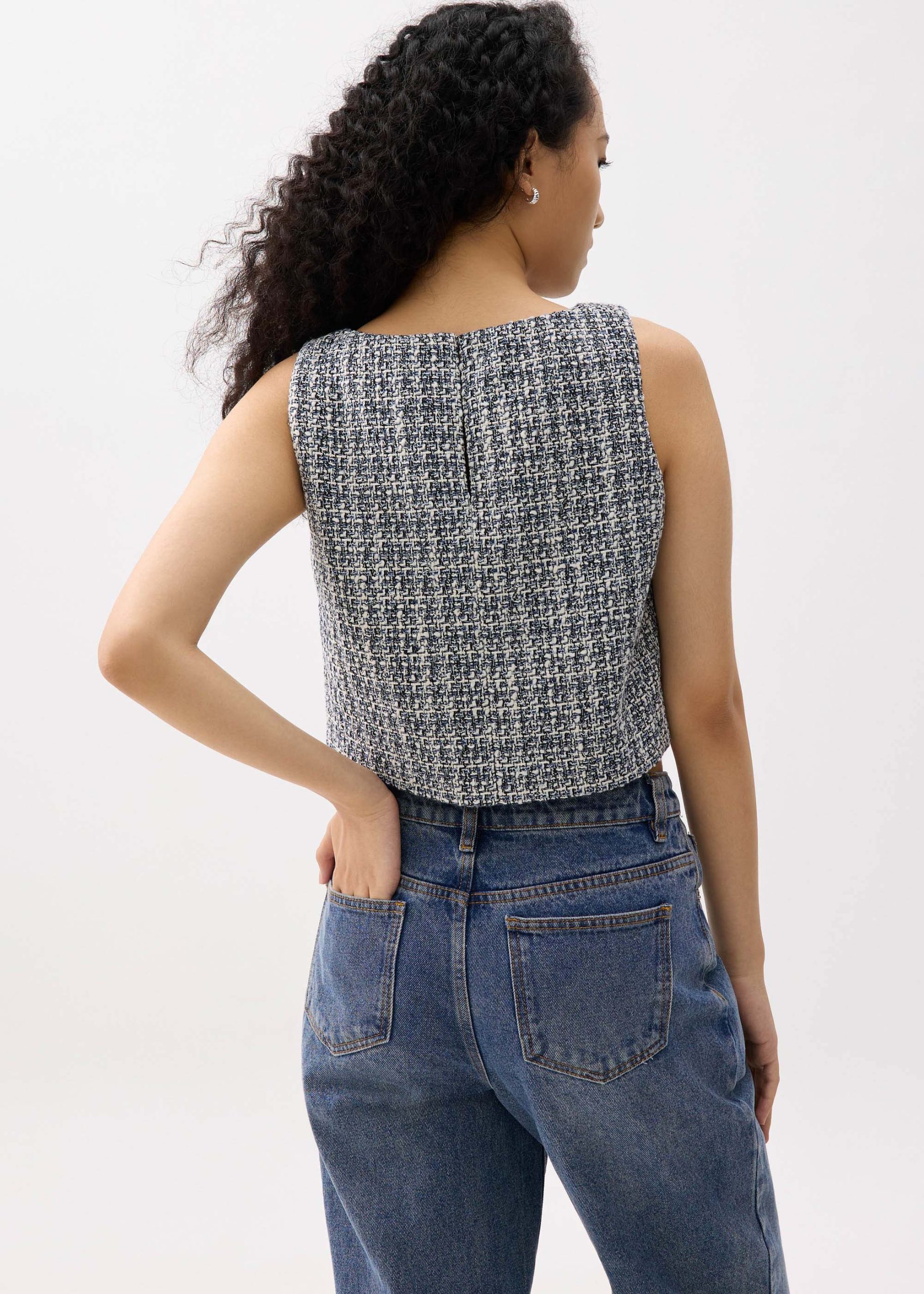 Kaori Tweed Crop Shell Top - Image 10