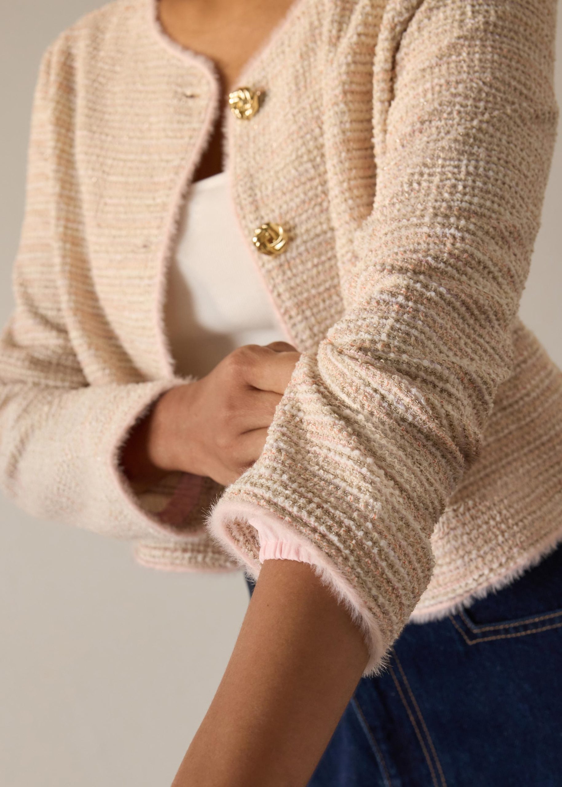 Sae RuchedReady® Stretch Tweed Boxy Jacket - Image 8