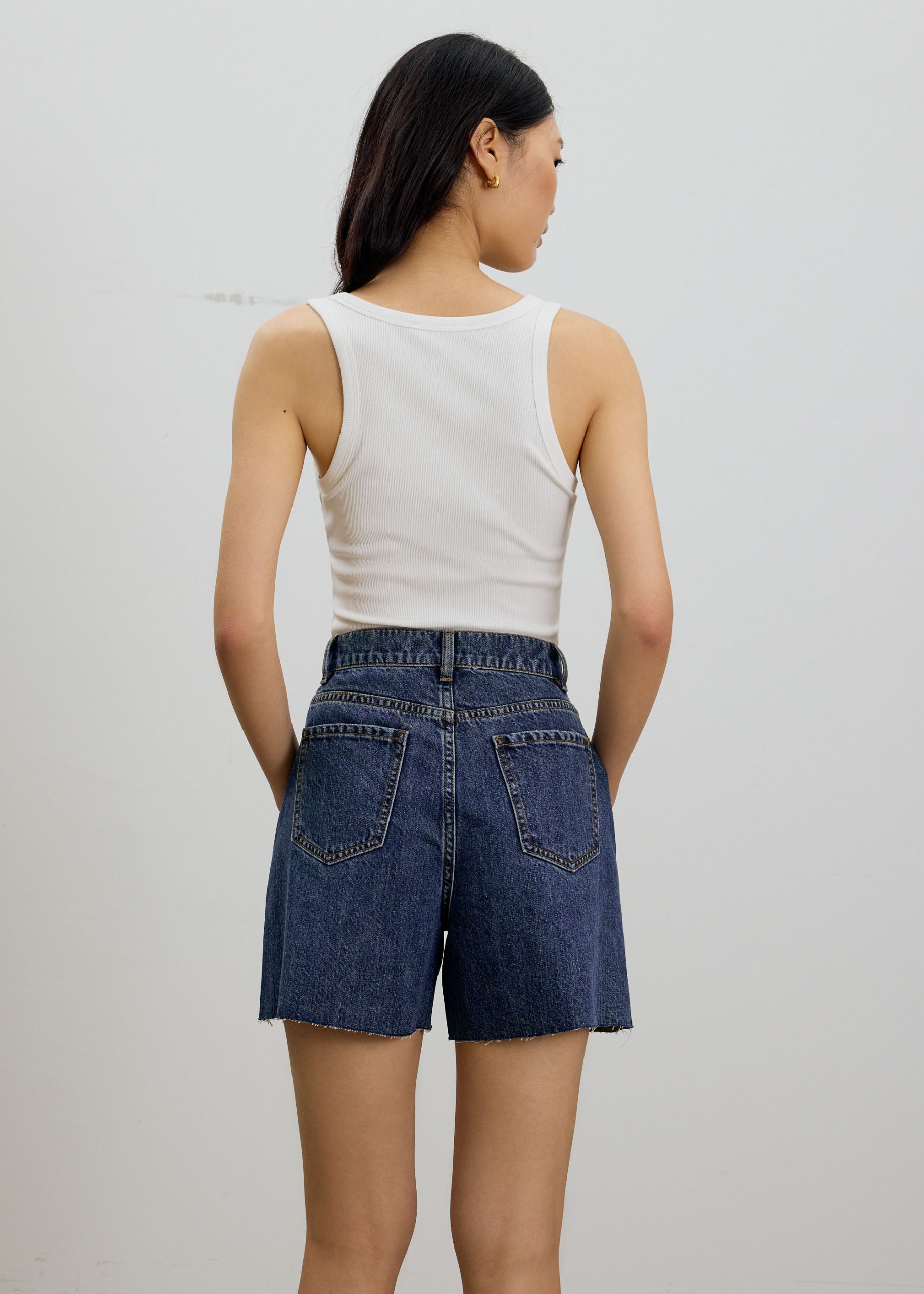 Sana High Waist Fray Denim Shorts - Image 11