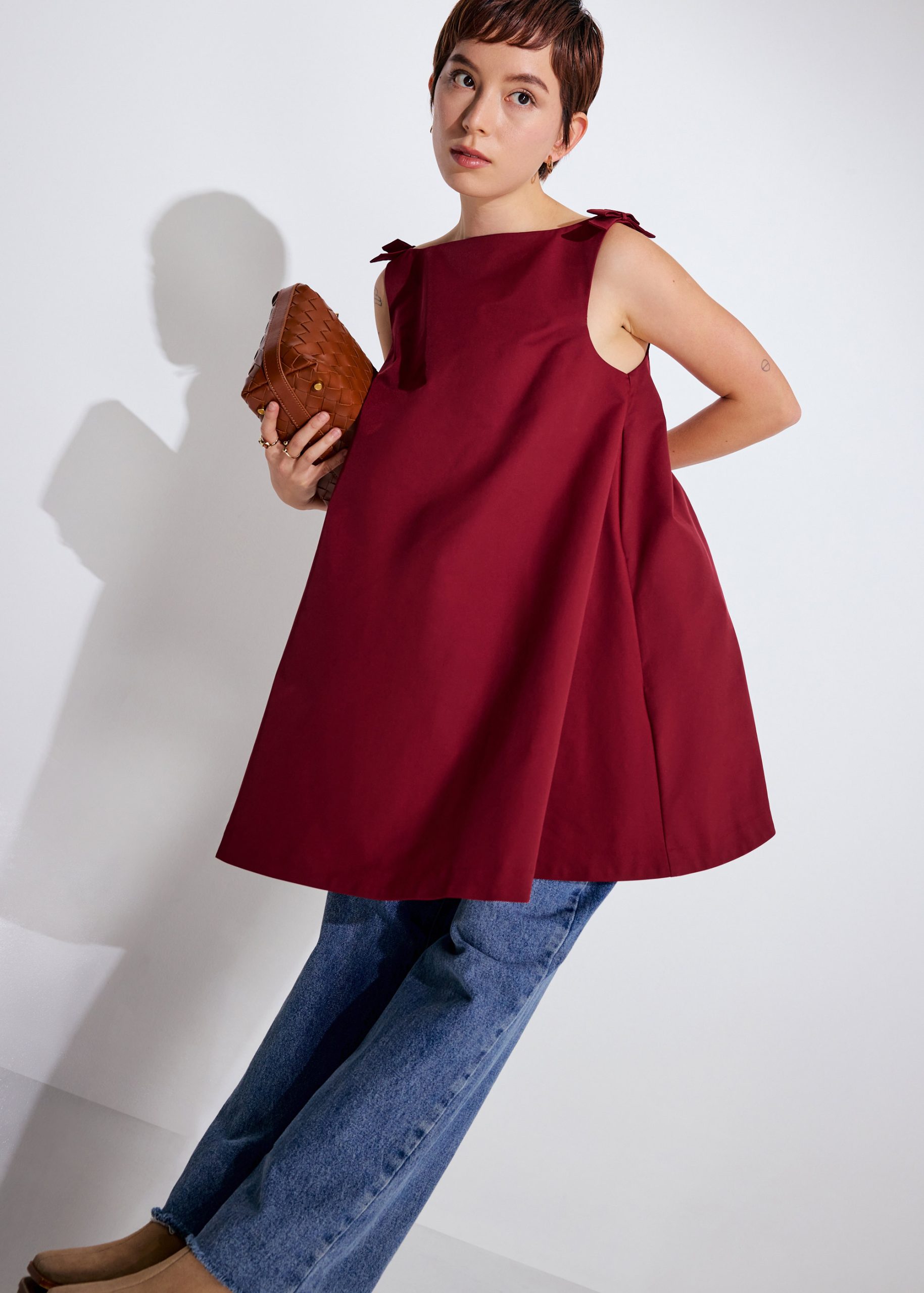 Boat Neck Swing Mini Dress - Image 14