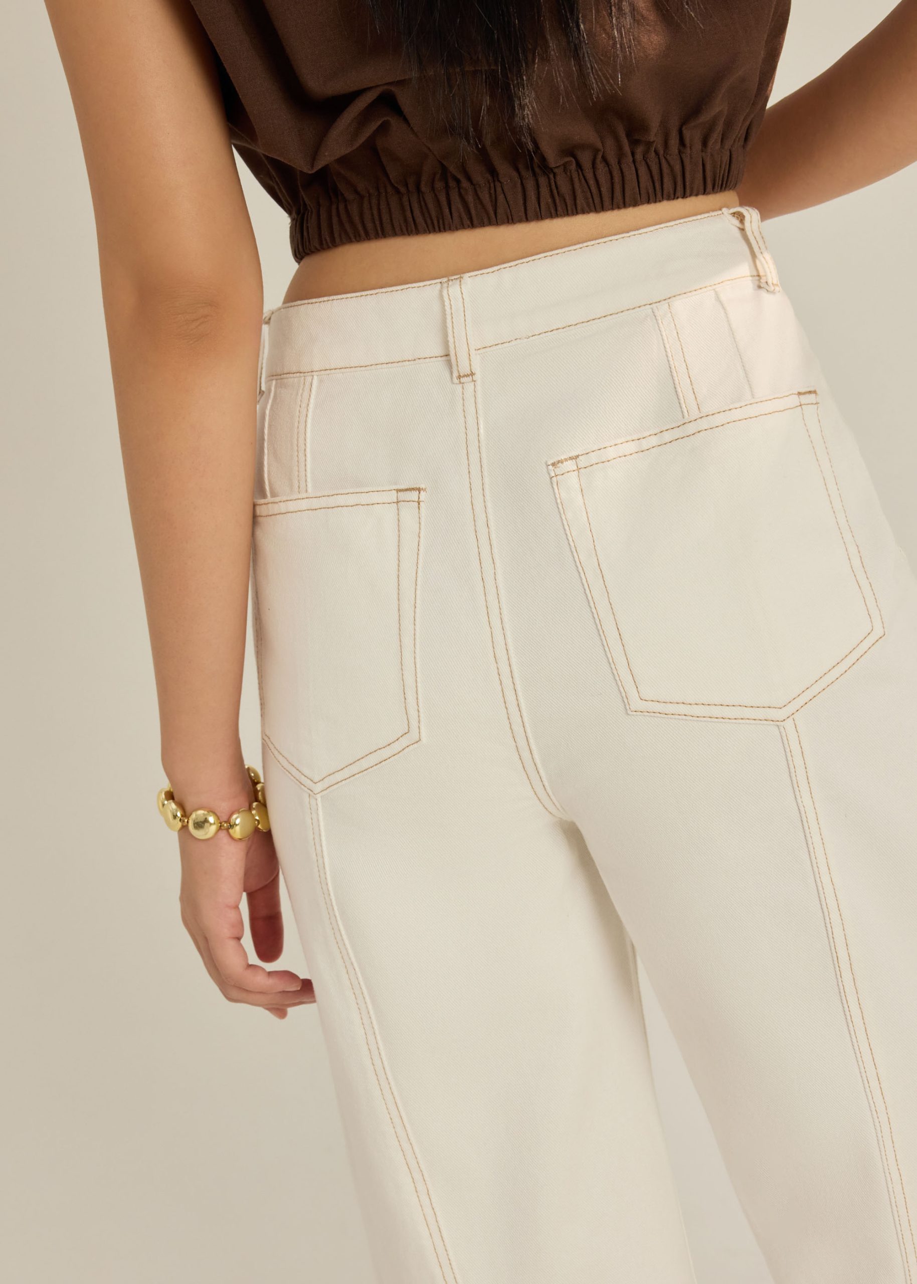 Leggy??Denim Panelled Wide Leg Jeans - Image 6