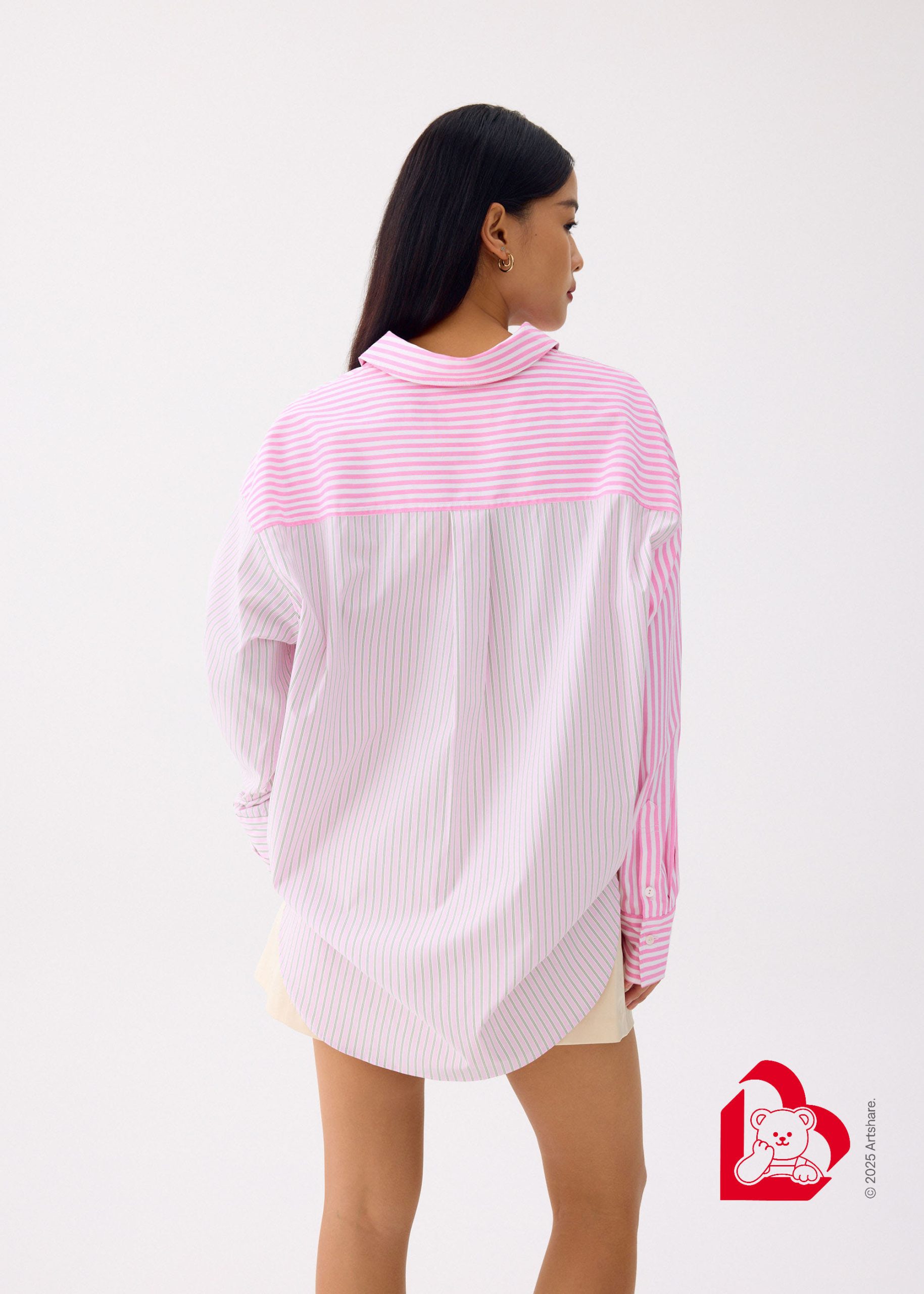 Love, Bonito | Wiggle Wiggle RuchedReady® Oversized Shirt in Pink - Image 6