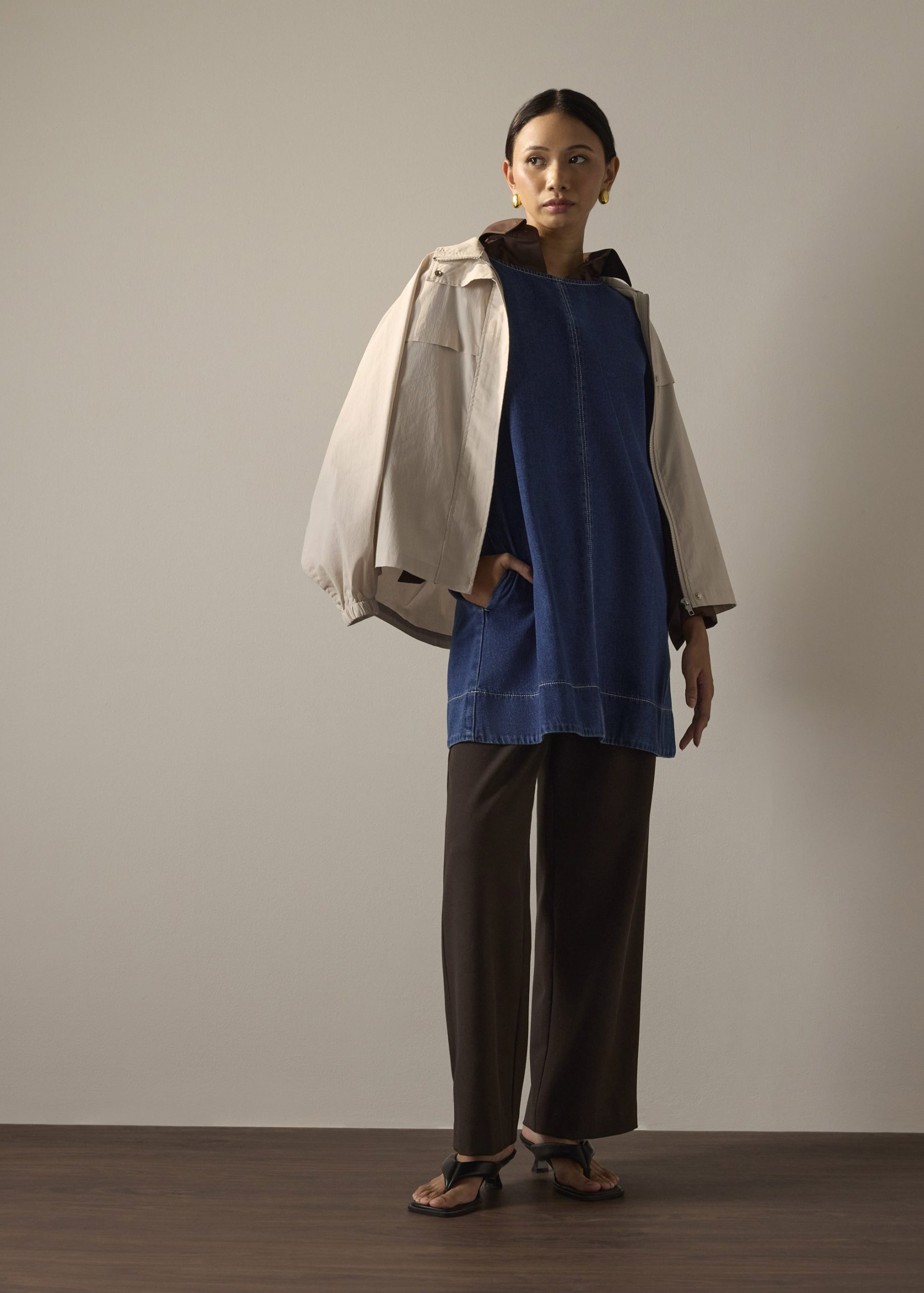 Denim Shift Mini Dress - Image 10