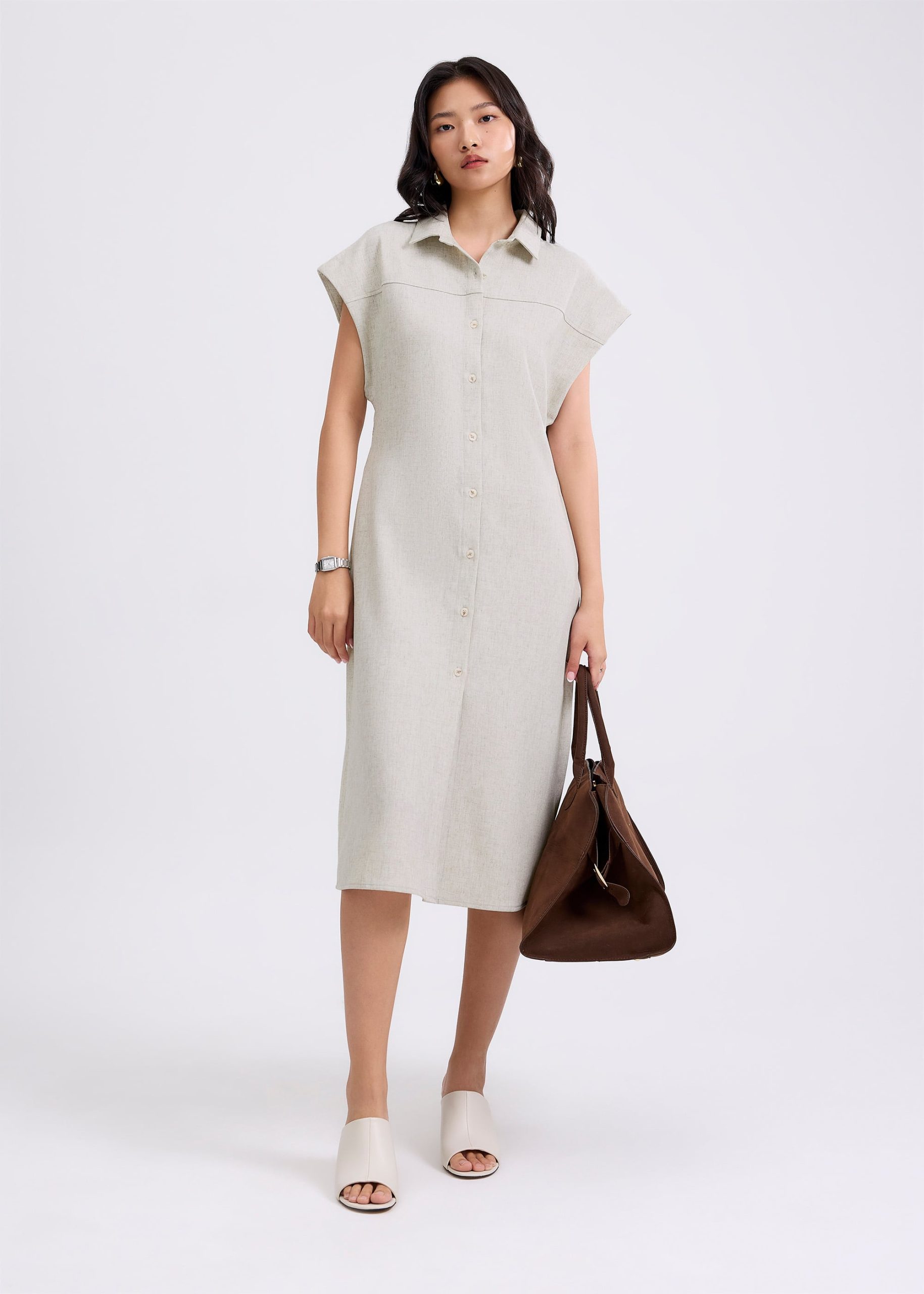 Lian Button Down Column Midaxi Dress - Image 11