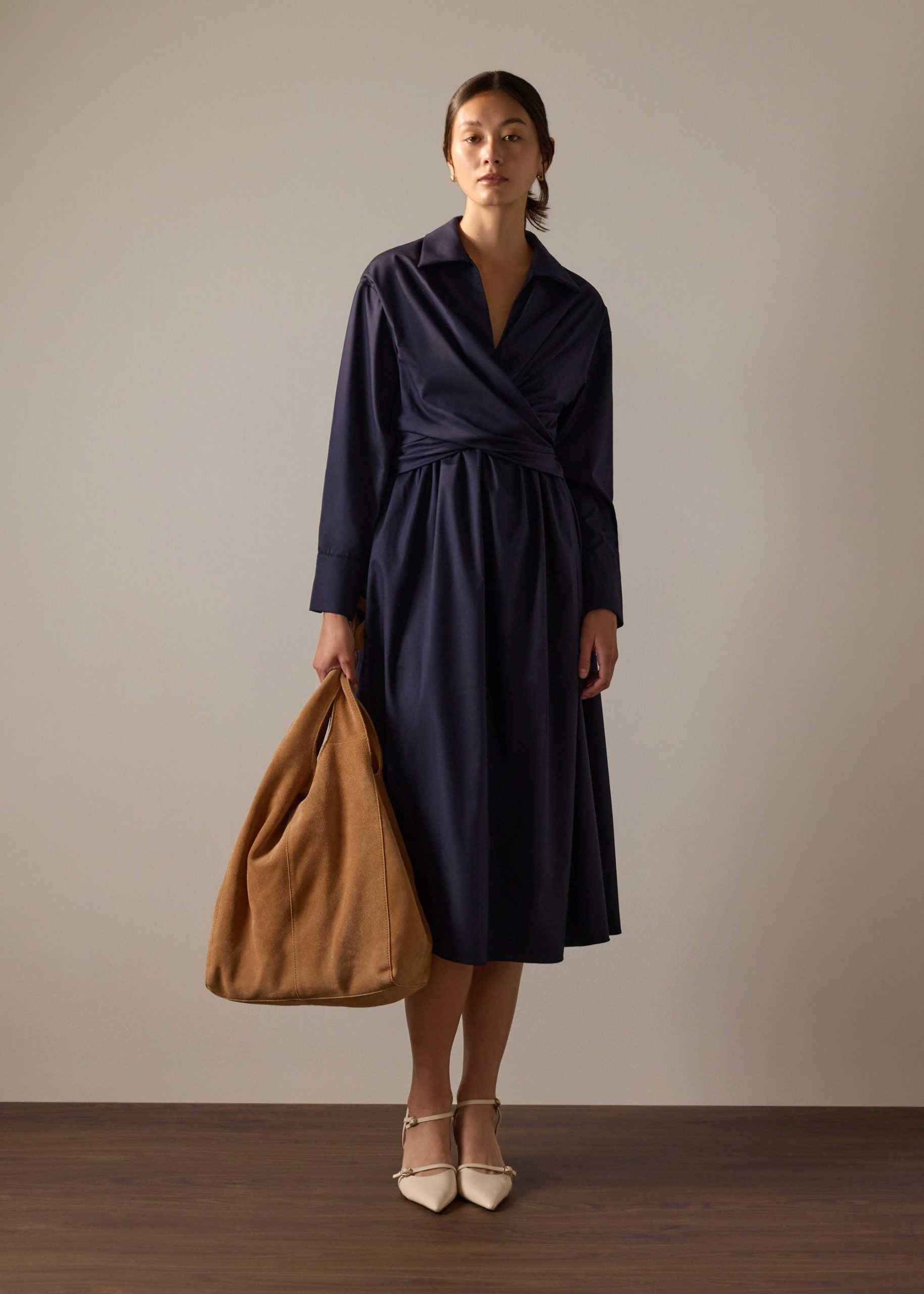 Rama RuchedReady® Poplin Fit & Flare Dress