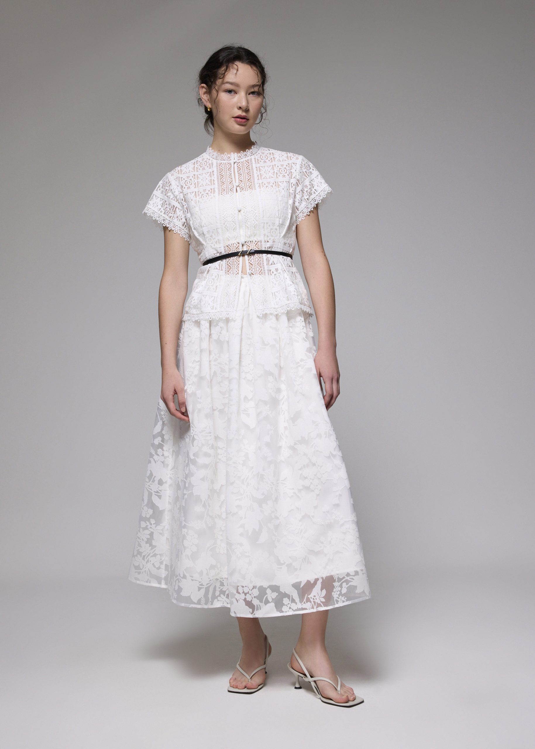 Lace Round Neck Fit & Flare Top - Image 16