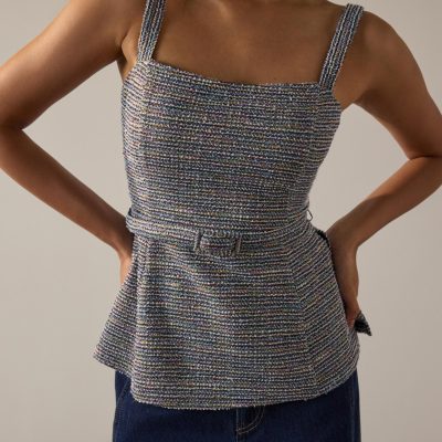 Patty BraFree by LB Stretch Tweed Fitted Top