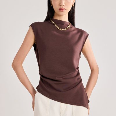 Neoprene Mock Neck Top