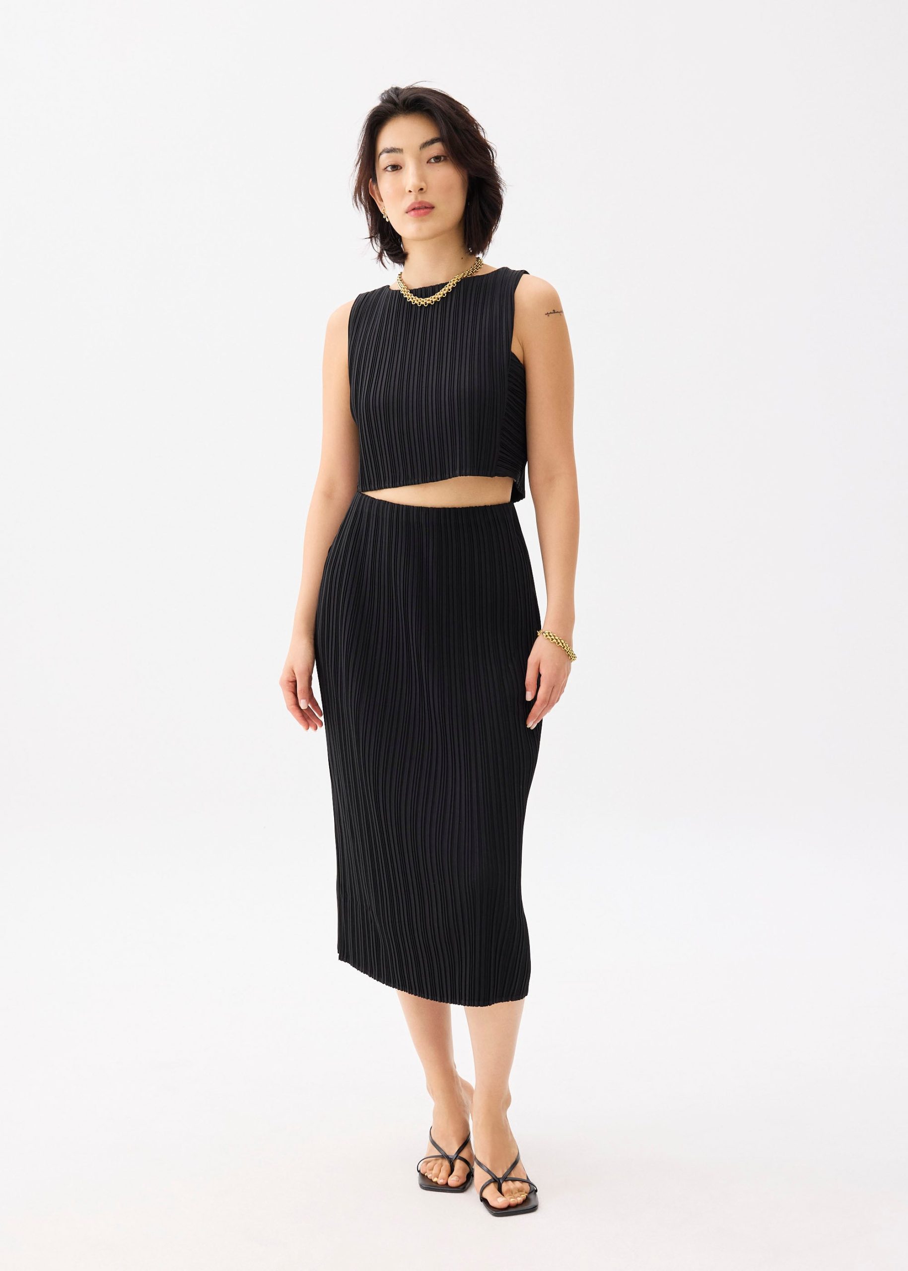 Gym Pleated Column Midi Skirt - Image 5
