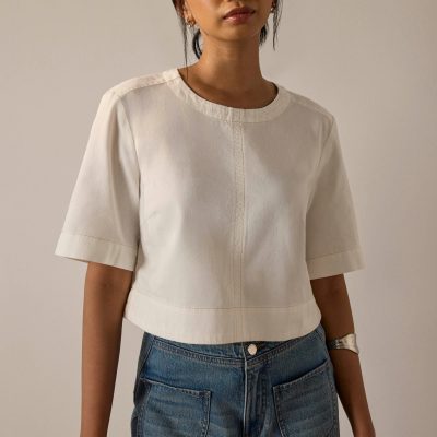 Denim Boxy Shell Top
