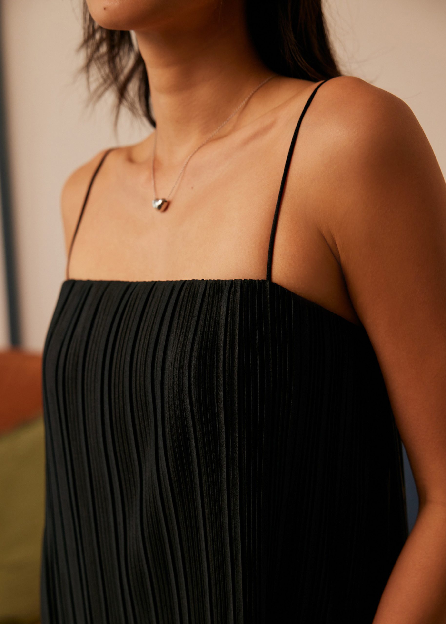 Plisse Trapeze Column Midaxi Dress - Image 3