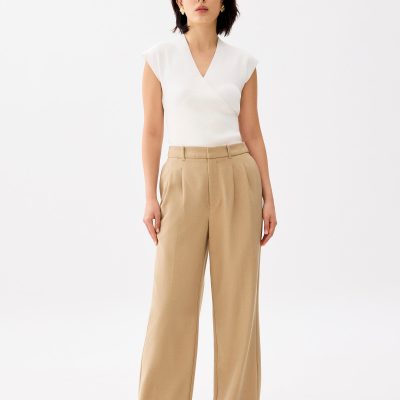 Lana Relaxed Melange Tailored Pants