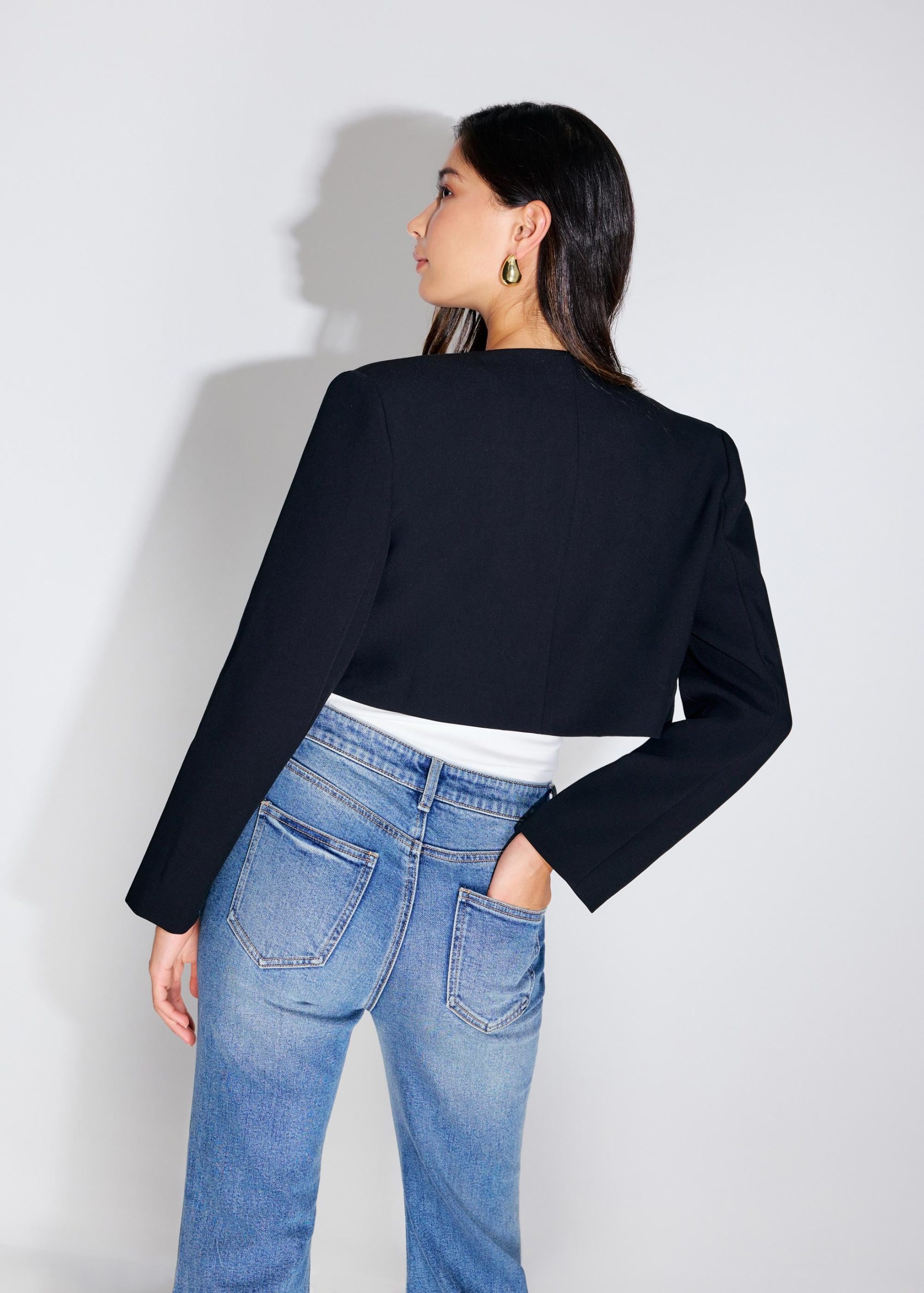 RuchedReady® Boxy Fumiko Round Neck Crop Jacket - Image 7
