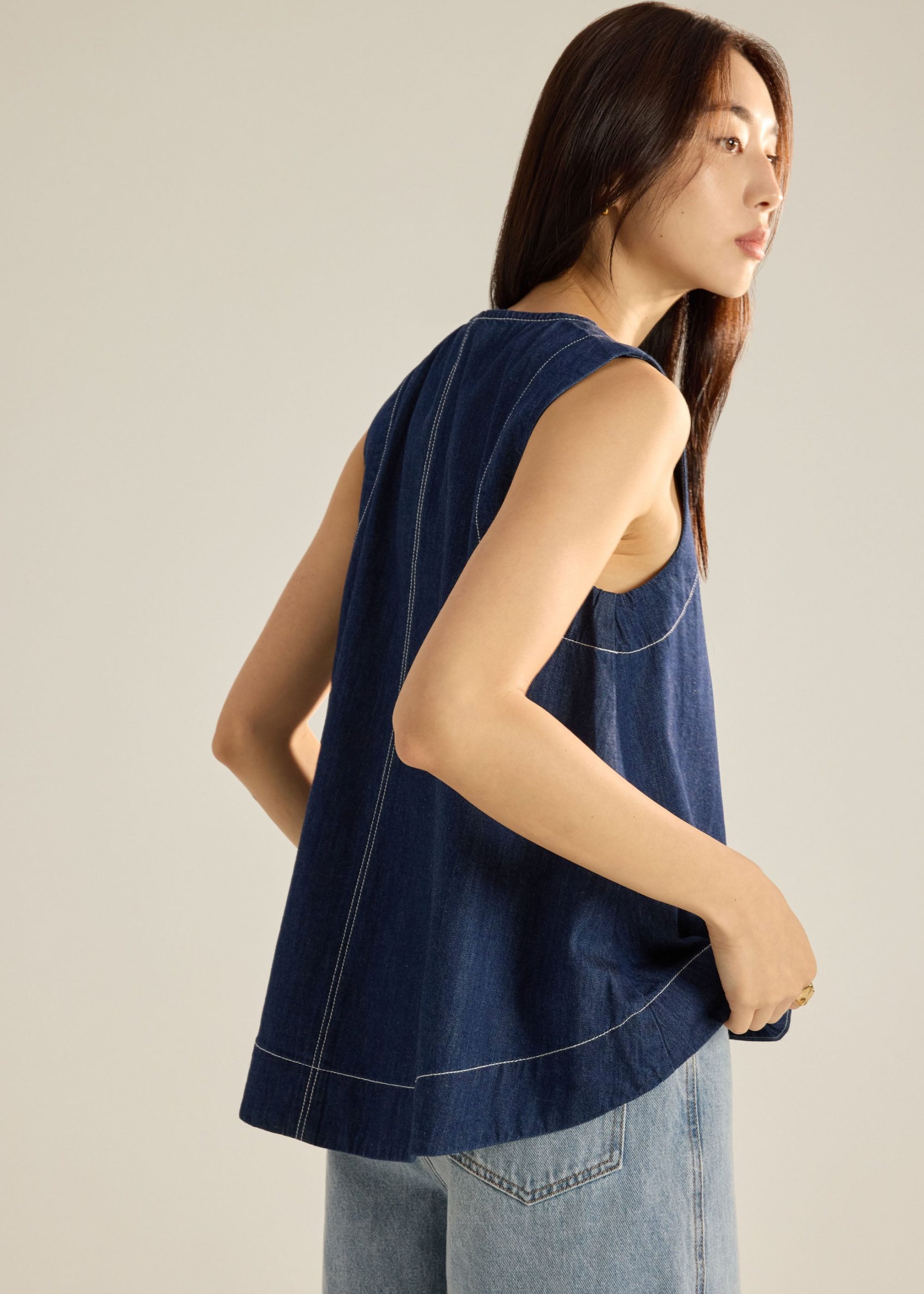 Denim Relaxed Shell Top - Image 3