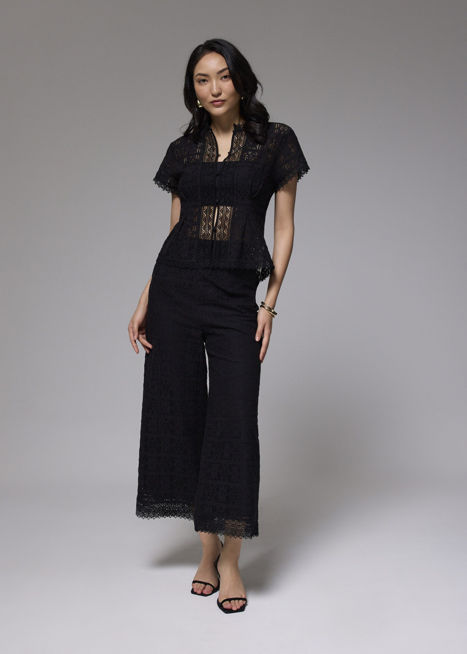 Lace Round Neck Fit & Flare Top - Image 3