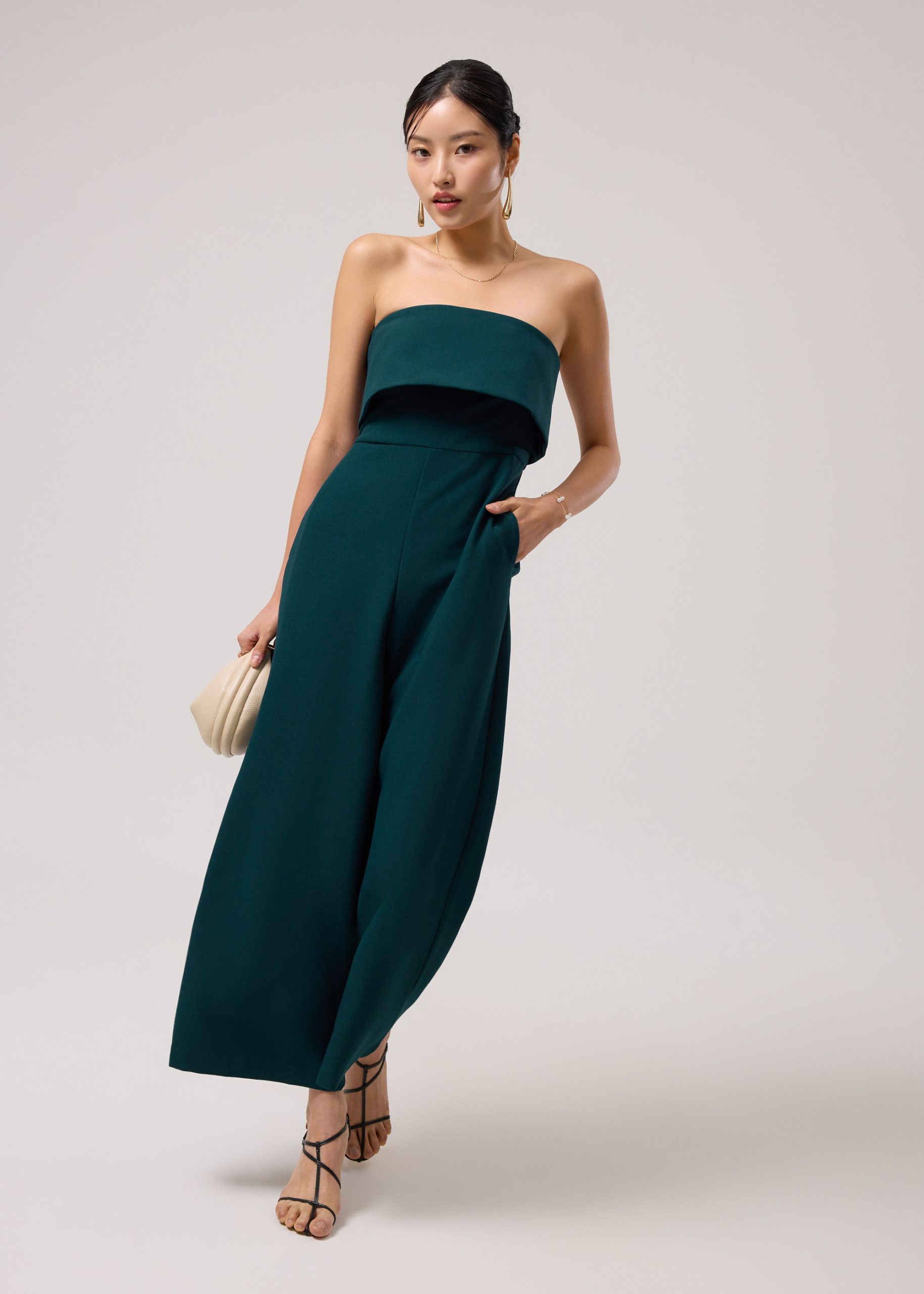 Ponte Tube High Rise Wide Leg Jumpsuit - Image 10