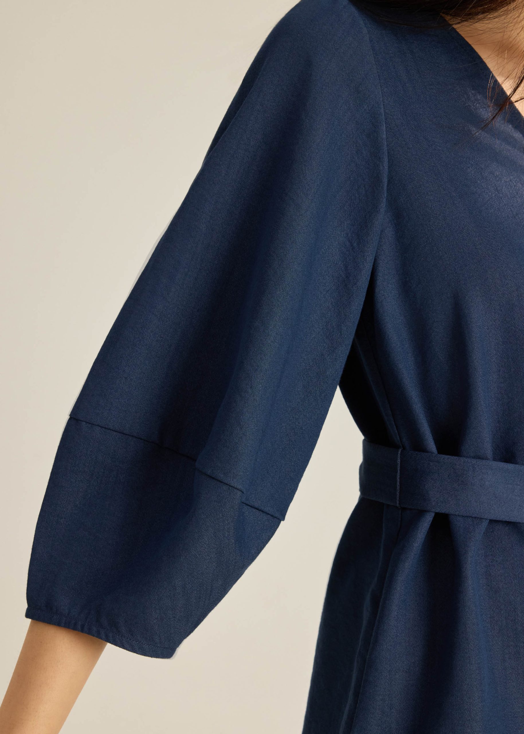 Cocoon Sleeve A-Line Romper With Sash - Image 4